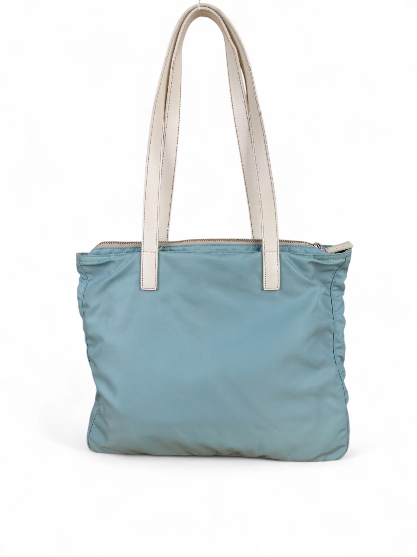 Prada Sac Porté Épaule Toile Turquoise