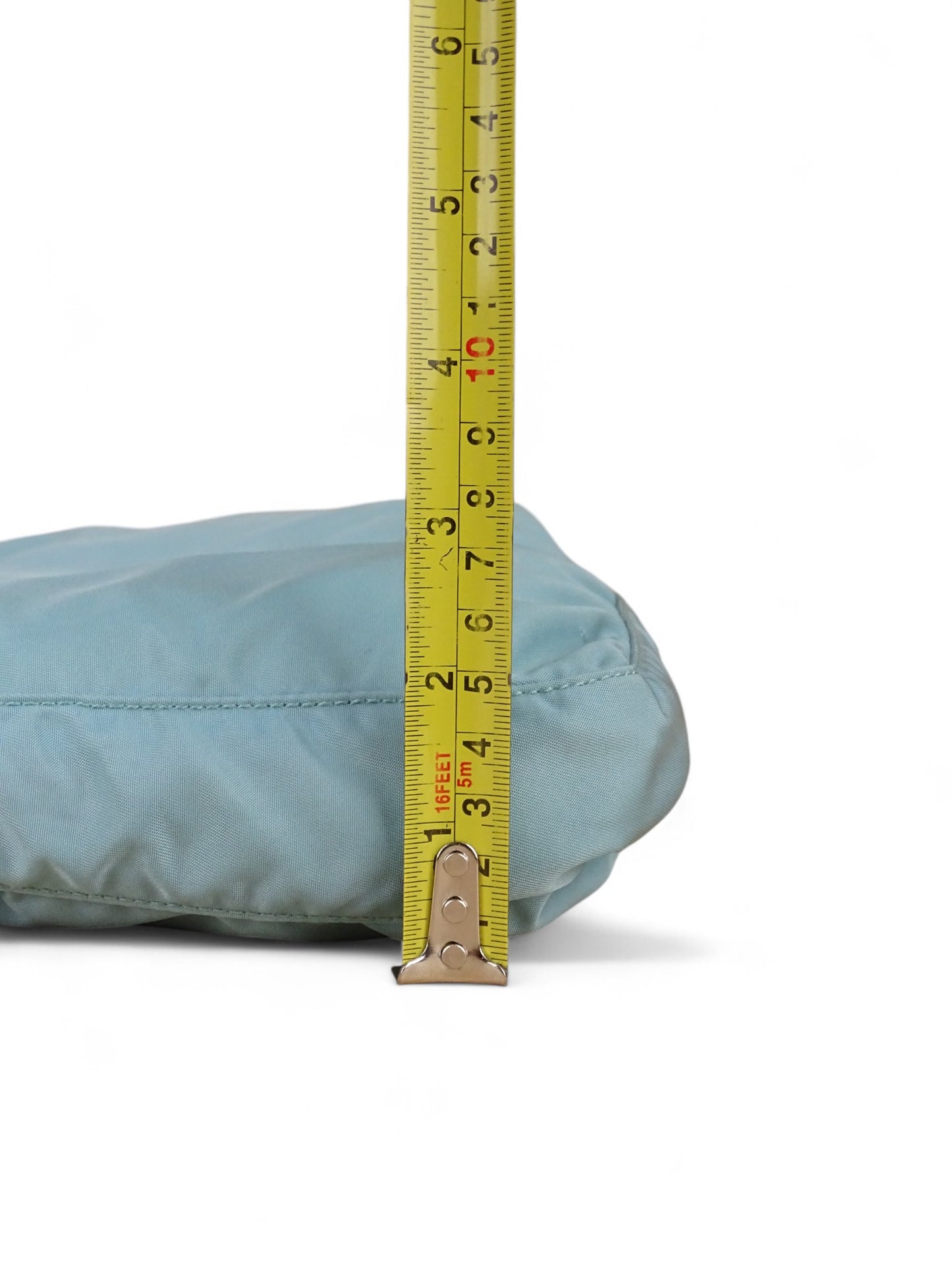 Prada Sac Porté Épaule Toile Turquoise