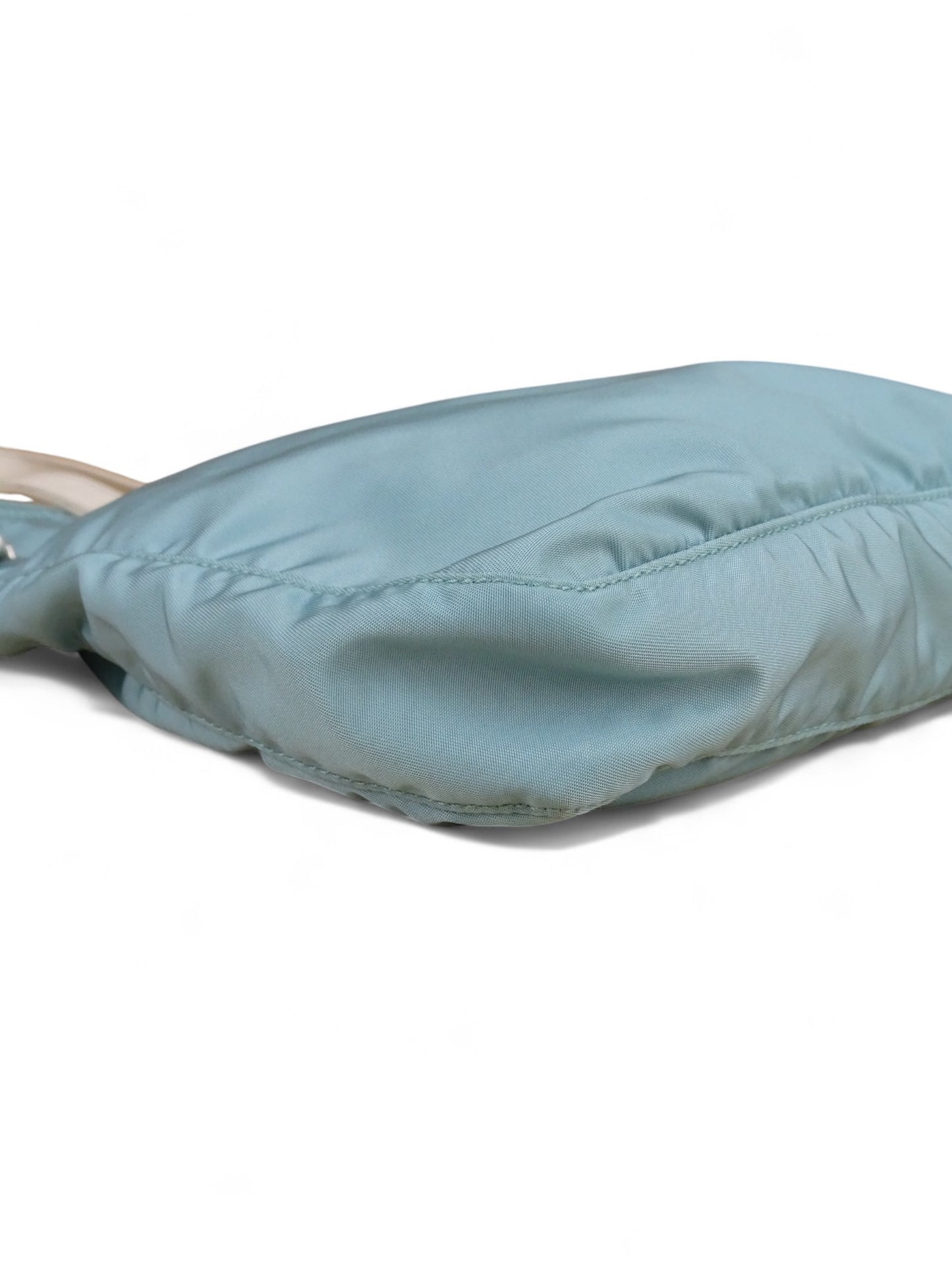 Prada Sac Porté Épaule Toile Turquoise