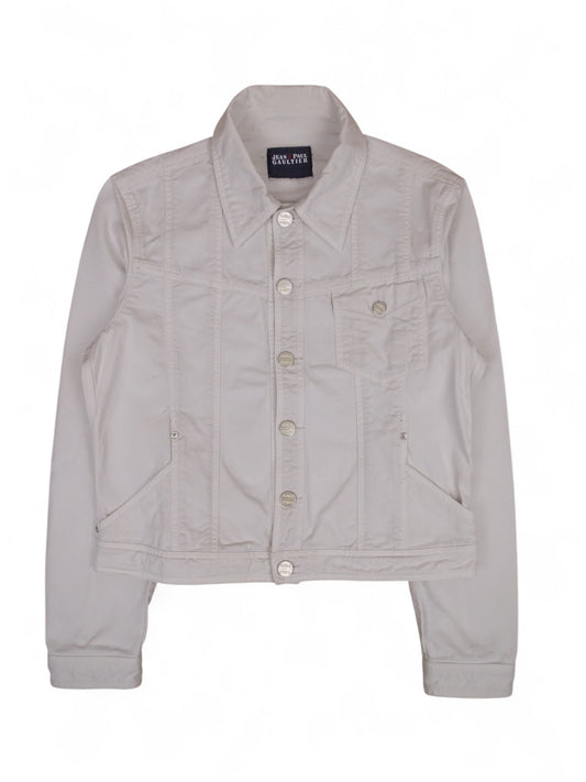 Jean Paul Gaultier Veste Jean Blanche Crop L Homme