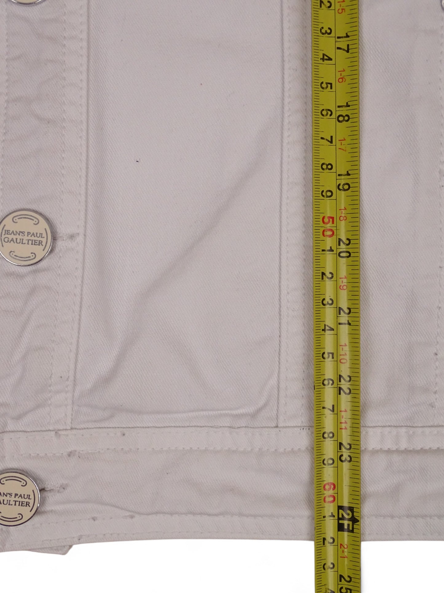 Jean Paul Gaultier Veste Jean Blanche Crop L Homme