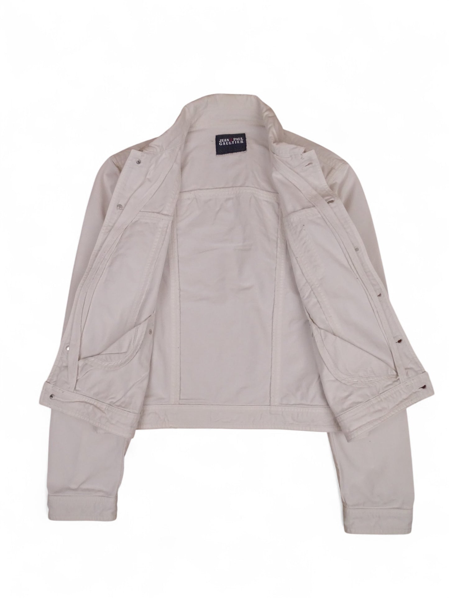 Jean Paul Gaultier Veste Jean Blanche Crop L Homme
