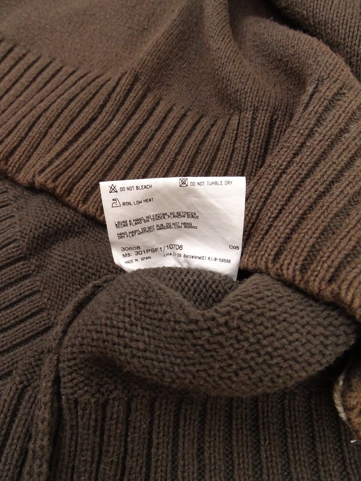 Burberry Pull Zippé Coton Marron/Beige XL Homme