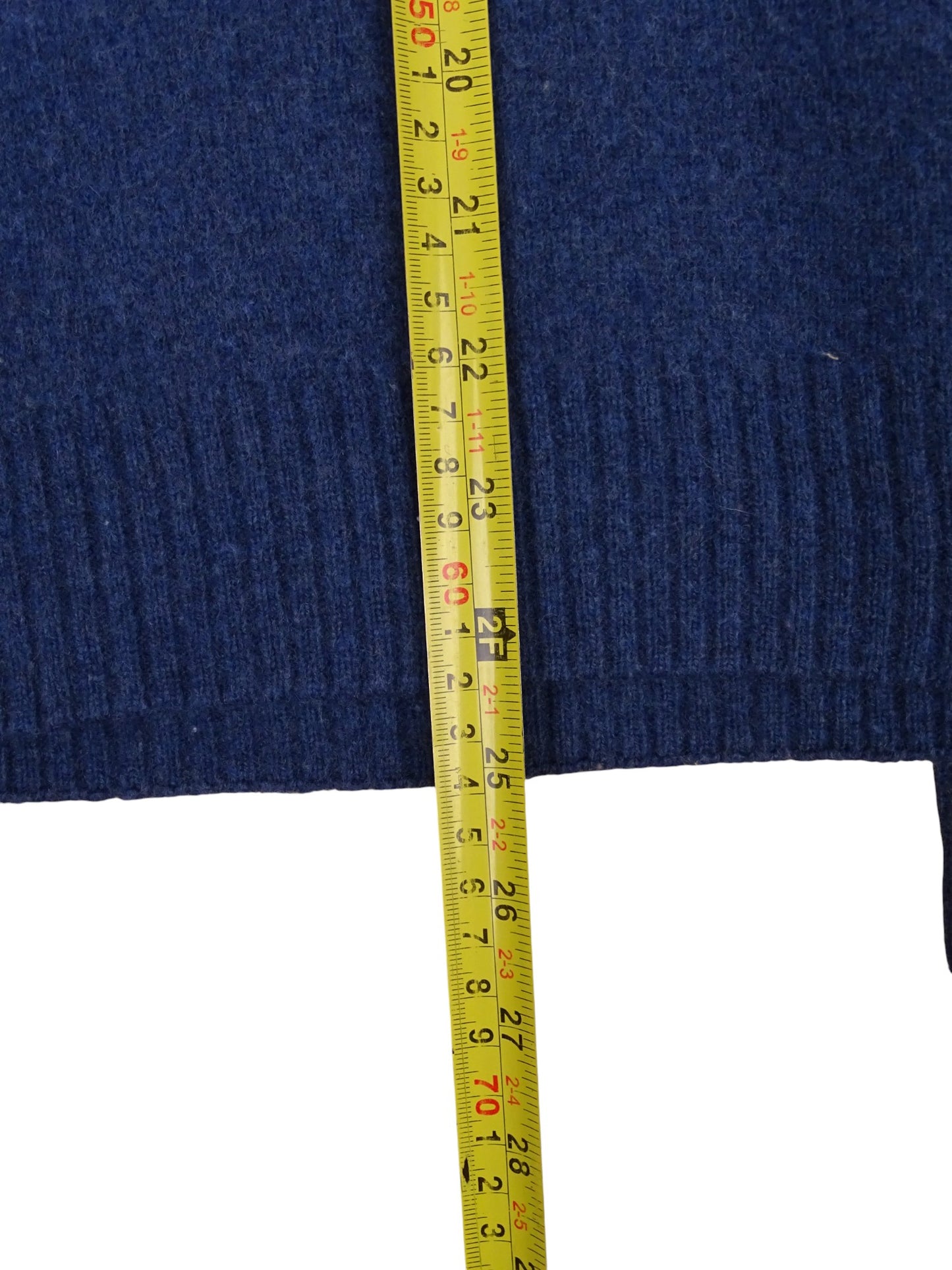 Burberry Pull Half Zip Col Montant Bleu Laine S Homme