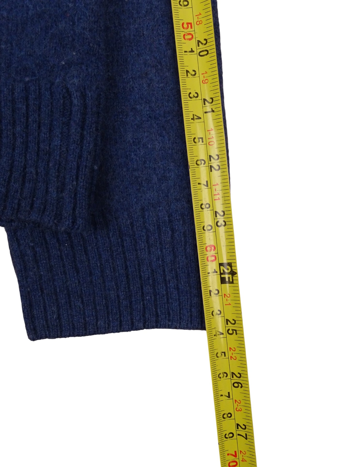 Burberry Pull Half Zip Col Montant Bleu Laine S Homme