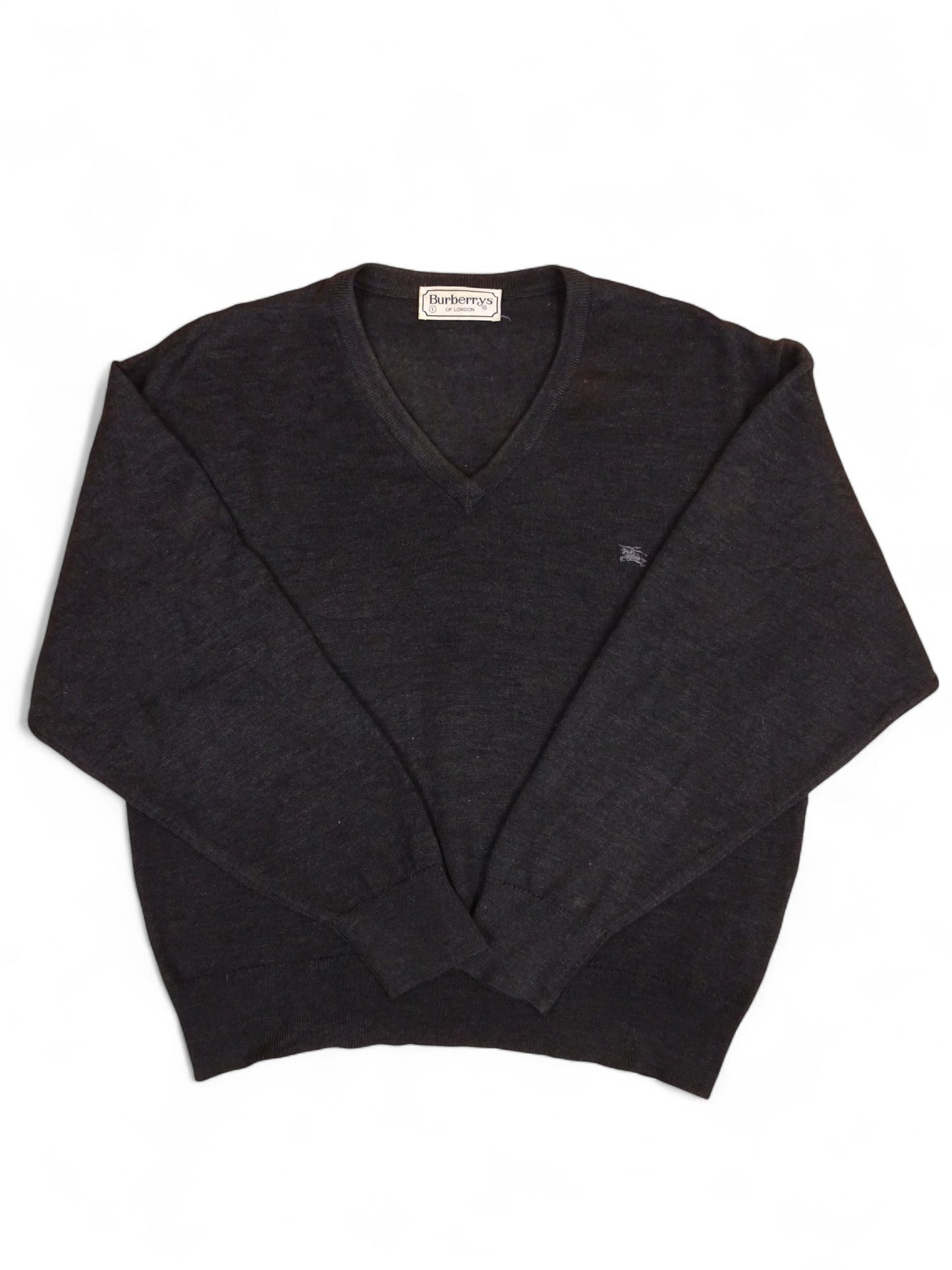 Burberry Pull Col V Gris M/L Homme