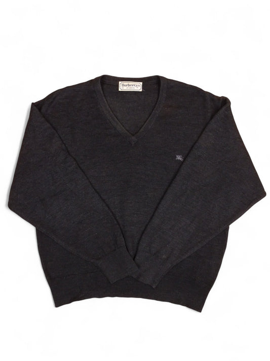 Burberry Pull Col V Gris M/L Homme