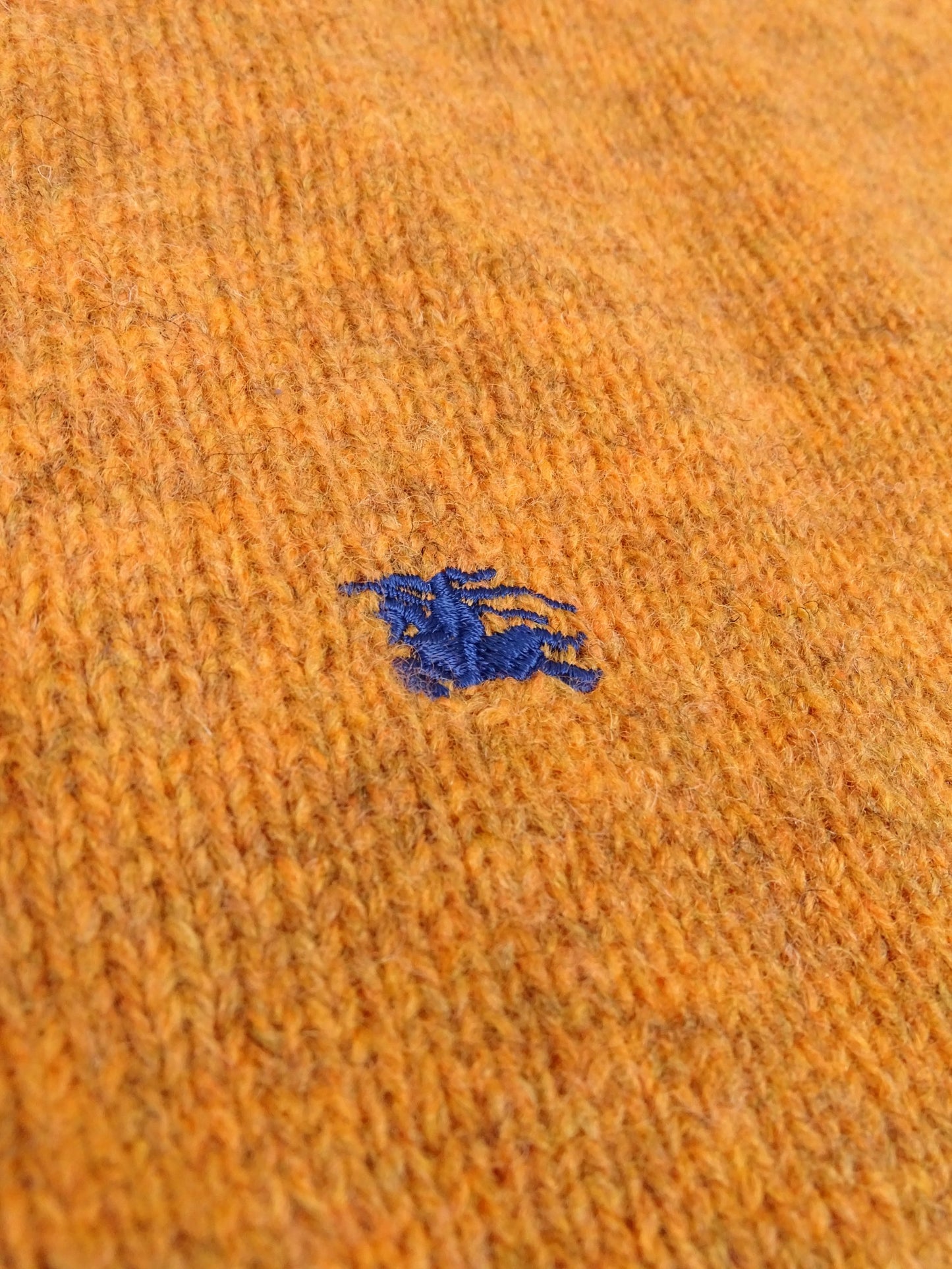 Burberry Pull Col Rond Orange XXL Homme 100% Laine