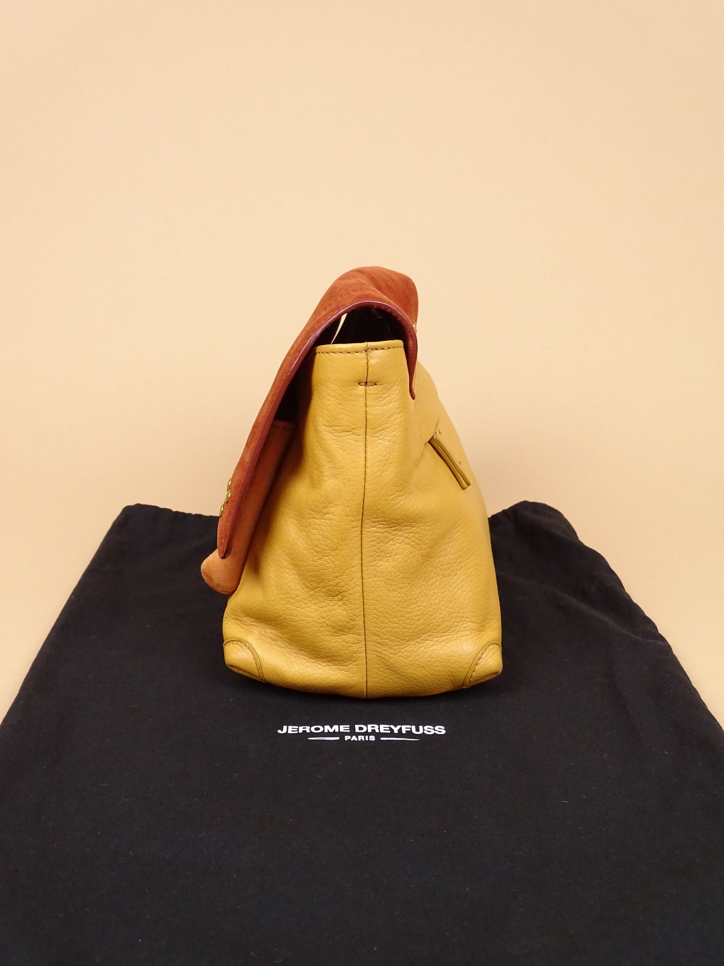 Sac Jérôme Dreyfuss "Lulu" Taille M à Bandoulière Femme Caviar Tabac