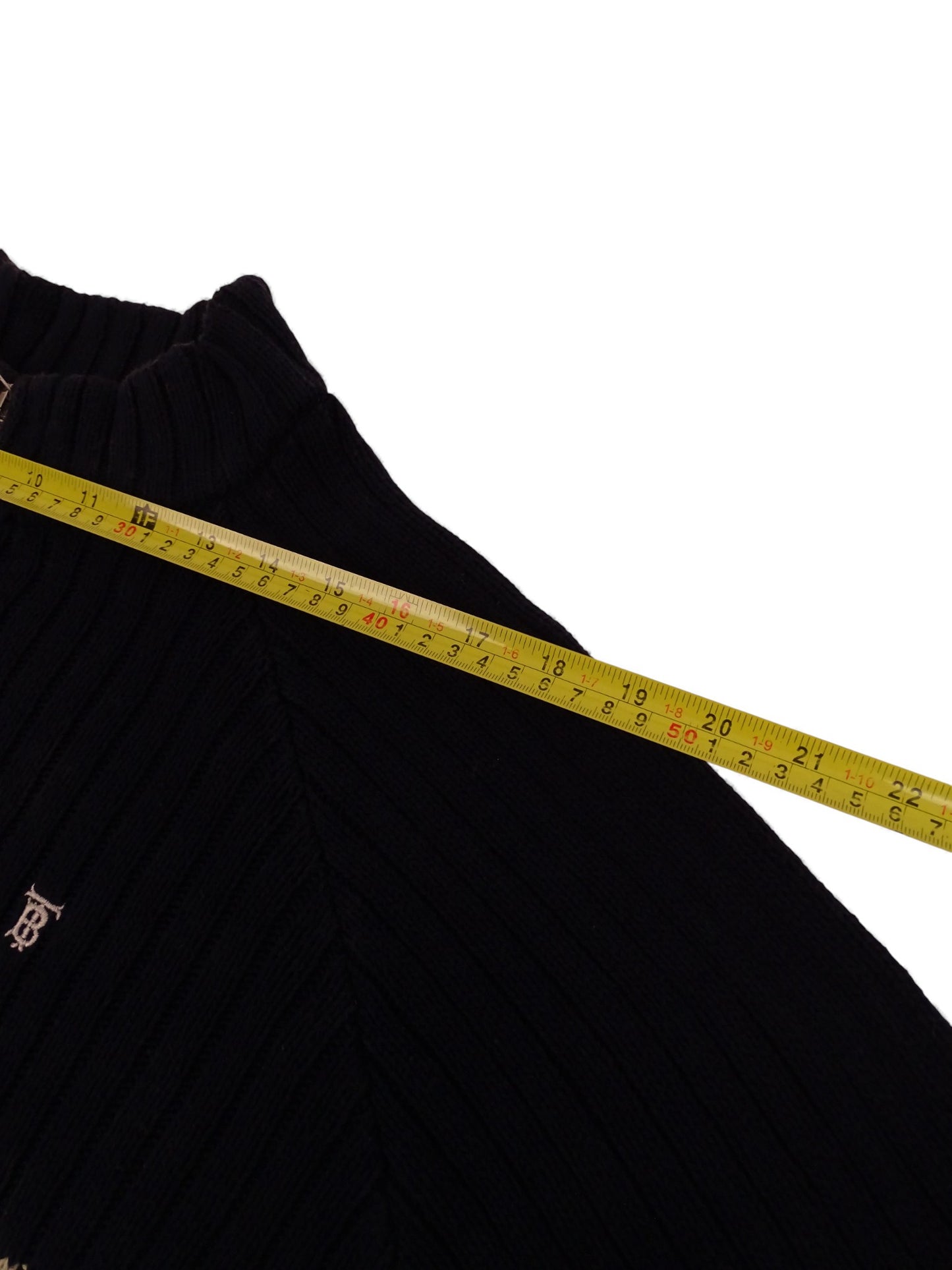 Burberry Sweat Zippé Bleu Marine 60% Coton Full Zip L Homme