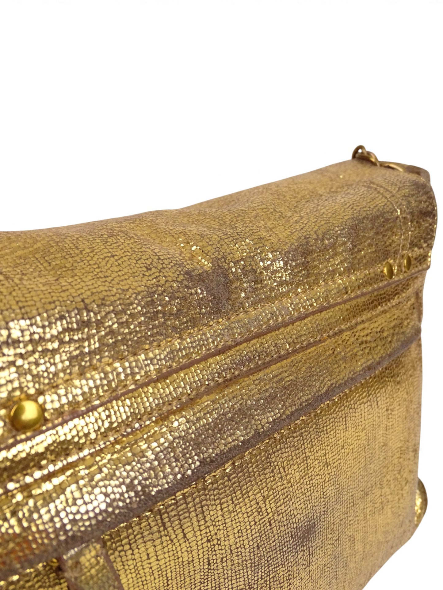 Jérôme Dreyfuss Sac "Lulu" M Lamé Or Cuir Pailleté