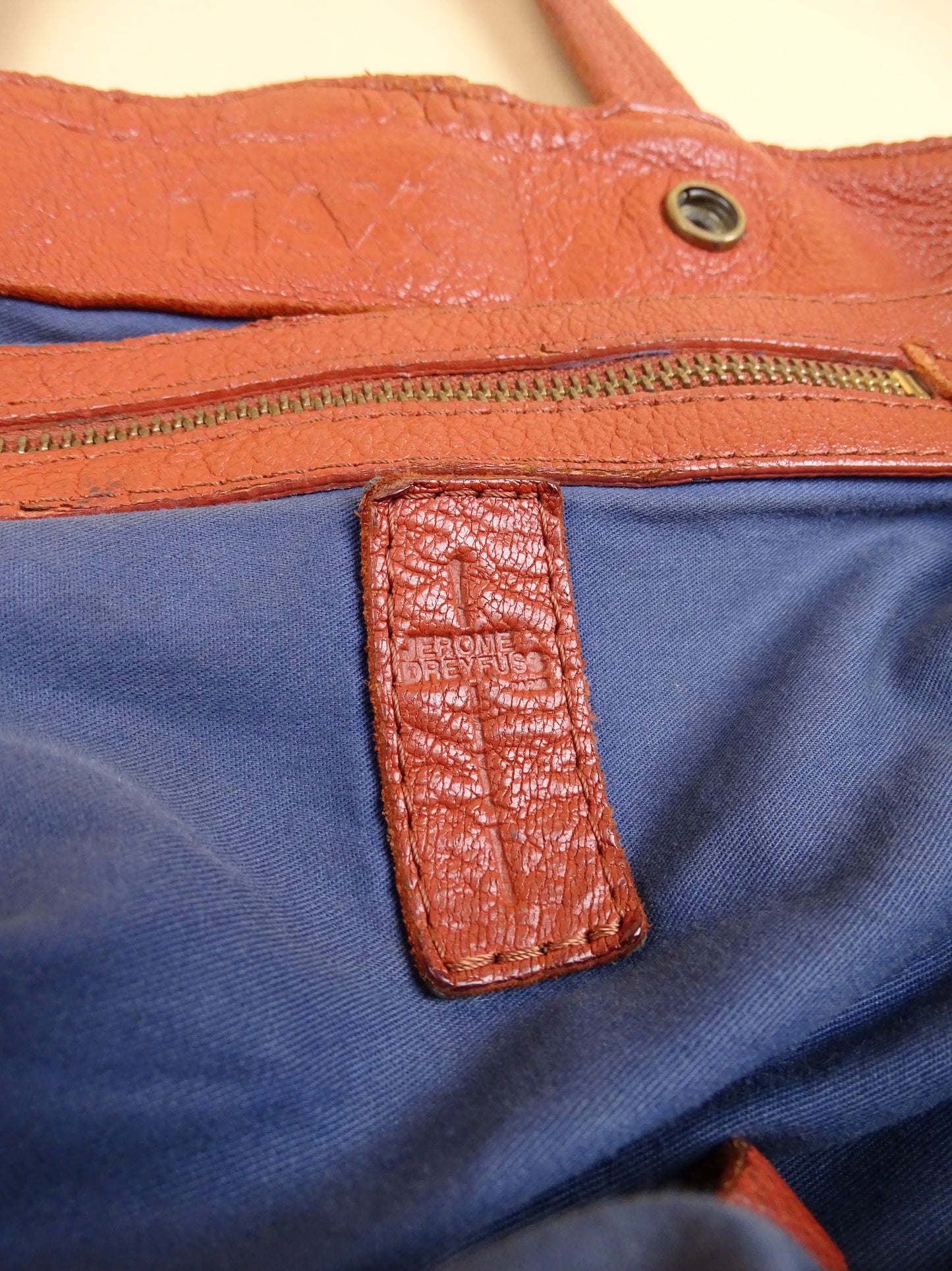 Sac Jérôme Dreyfuss "Max" Femme Couleur Cognac En Cuir