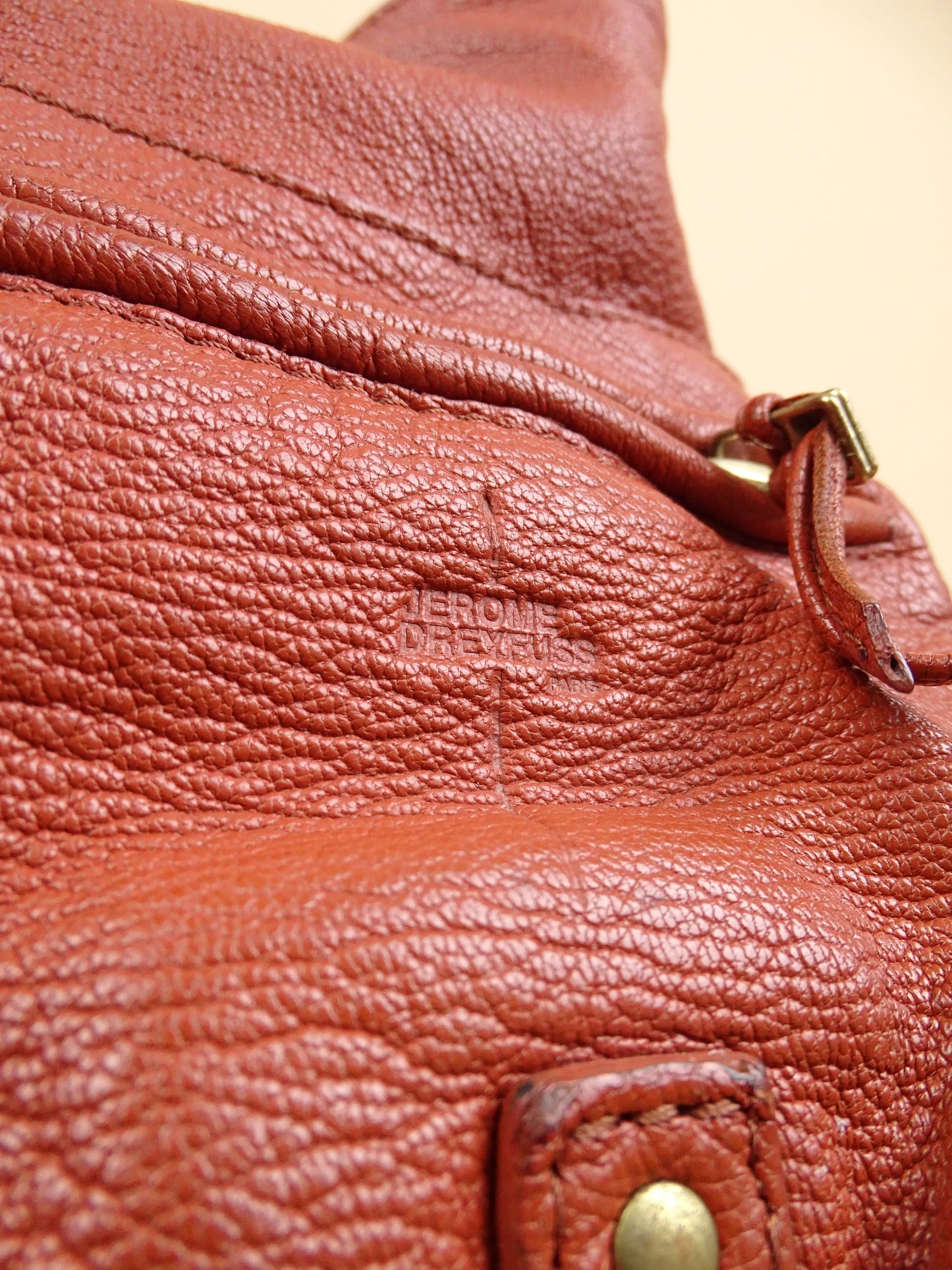 Sac Jérôme Dreyfuss "Max" Femme Couleur Cognac En Cuir