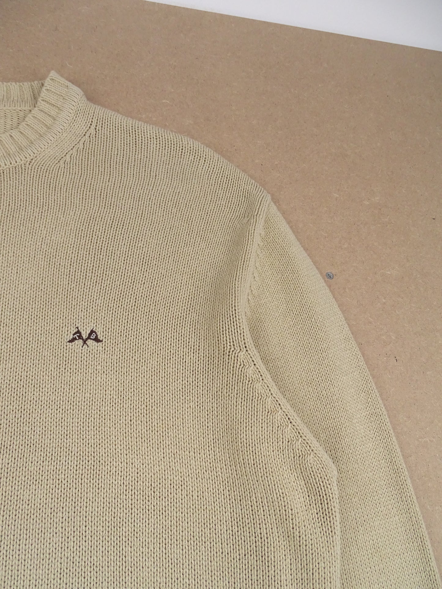 Pull Burberry Col Rond Homme Beige XL Homme Coton Acrylique