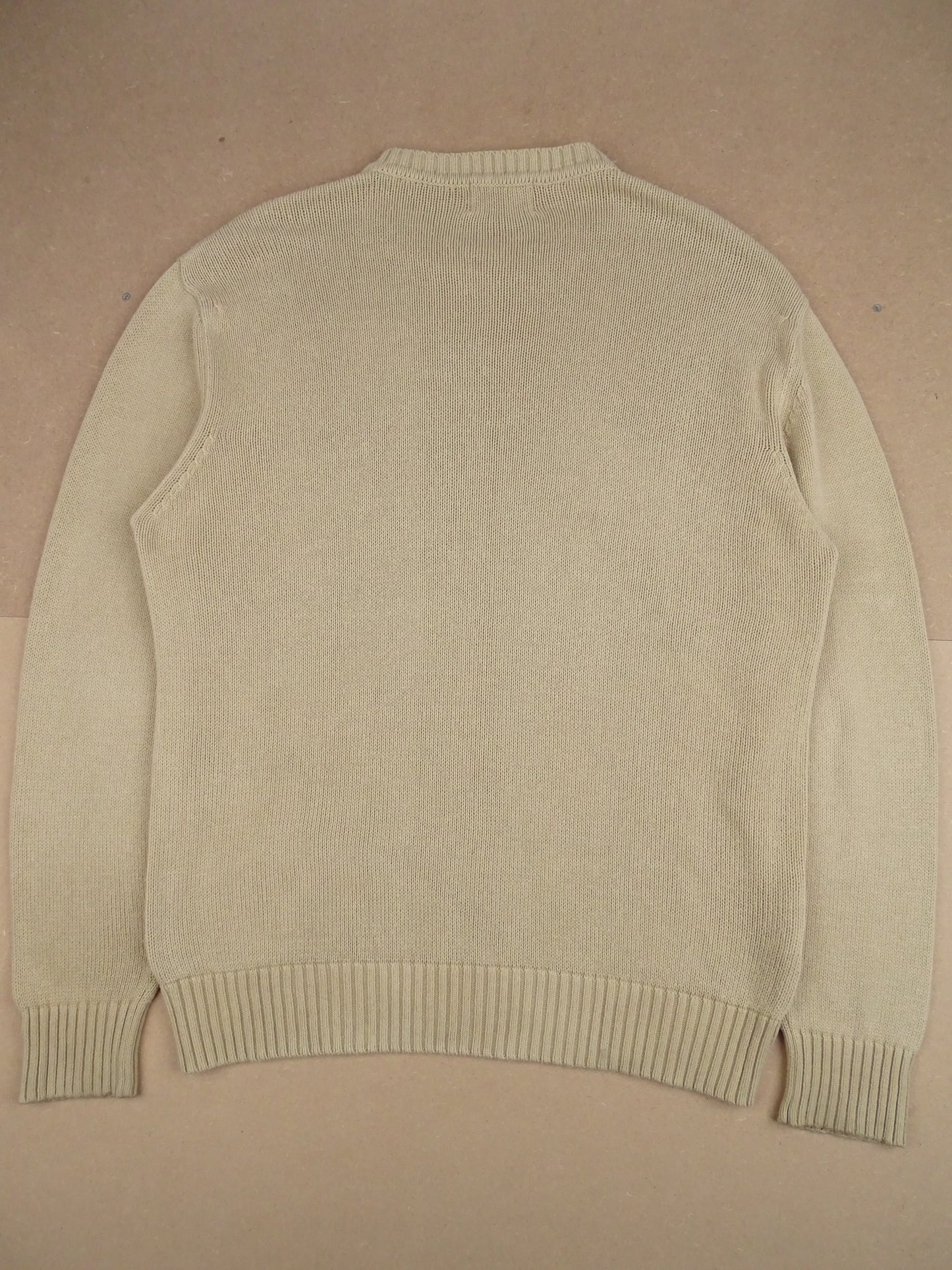 Pull Burberry Col Rond Homme Beige XL Homme Coton Acrylique