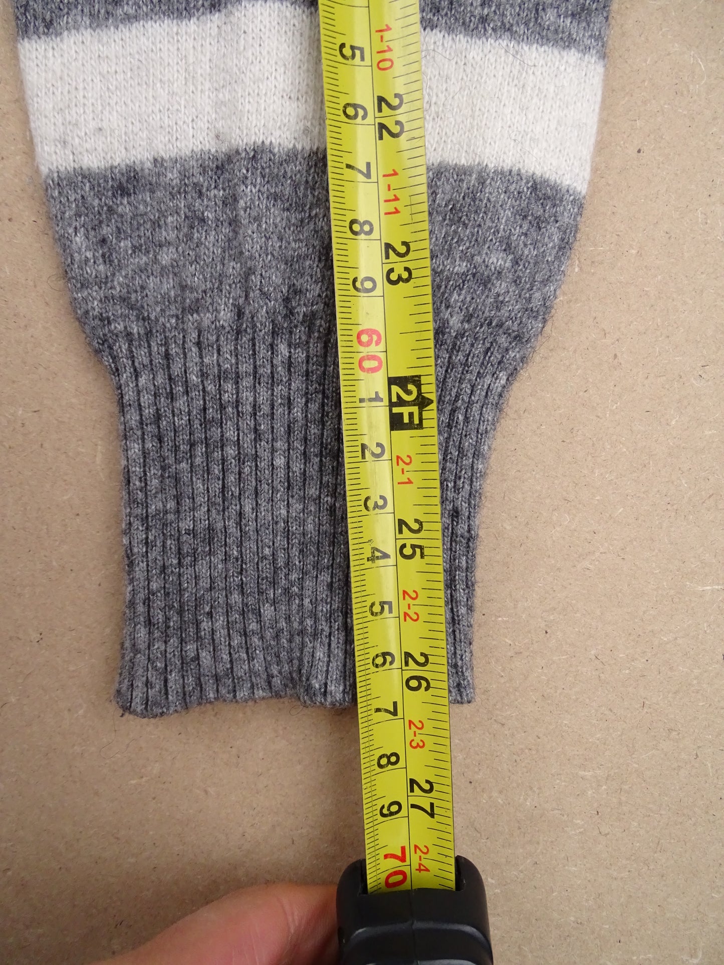 Pull Burberry Col Rond Rayé Gris Blanc S Homme