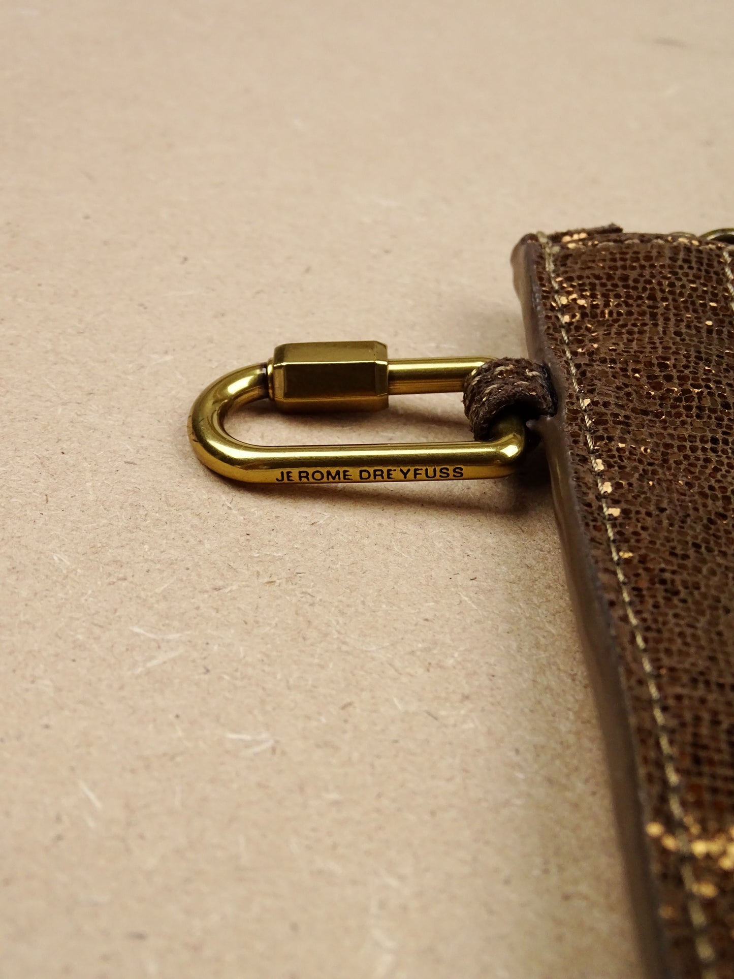 Jérôme Dreyfuss Pochette "Popoche Chèvre Lamé Champagne" Or S  Femme