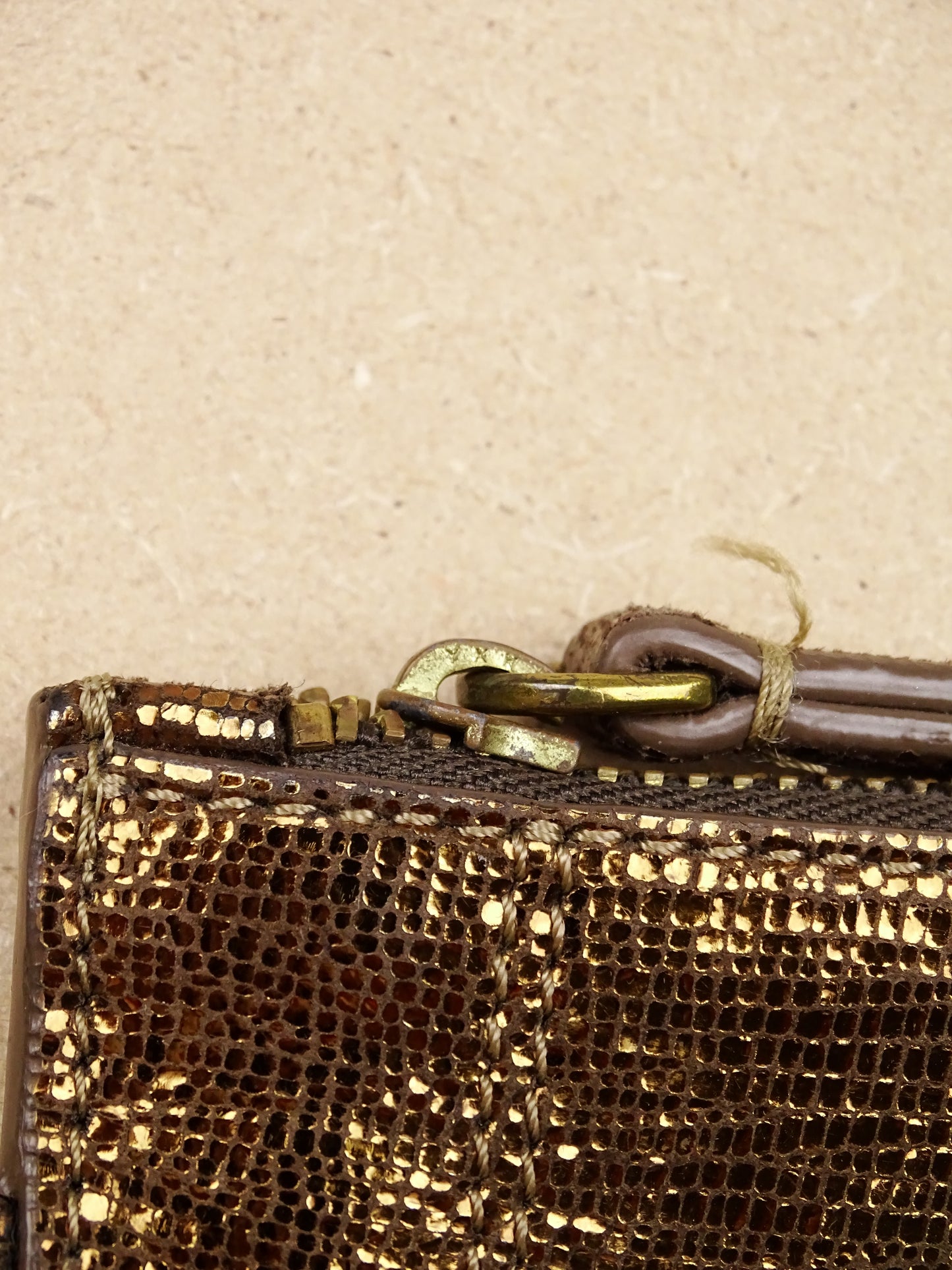 Jérôme Dreyfuss Pochette "Popoche Chèvre Lamé Champagne" Or S  Femme