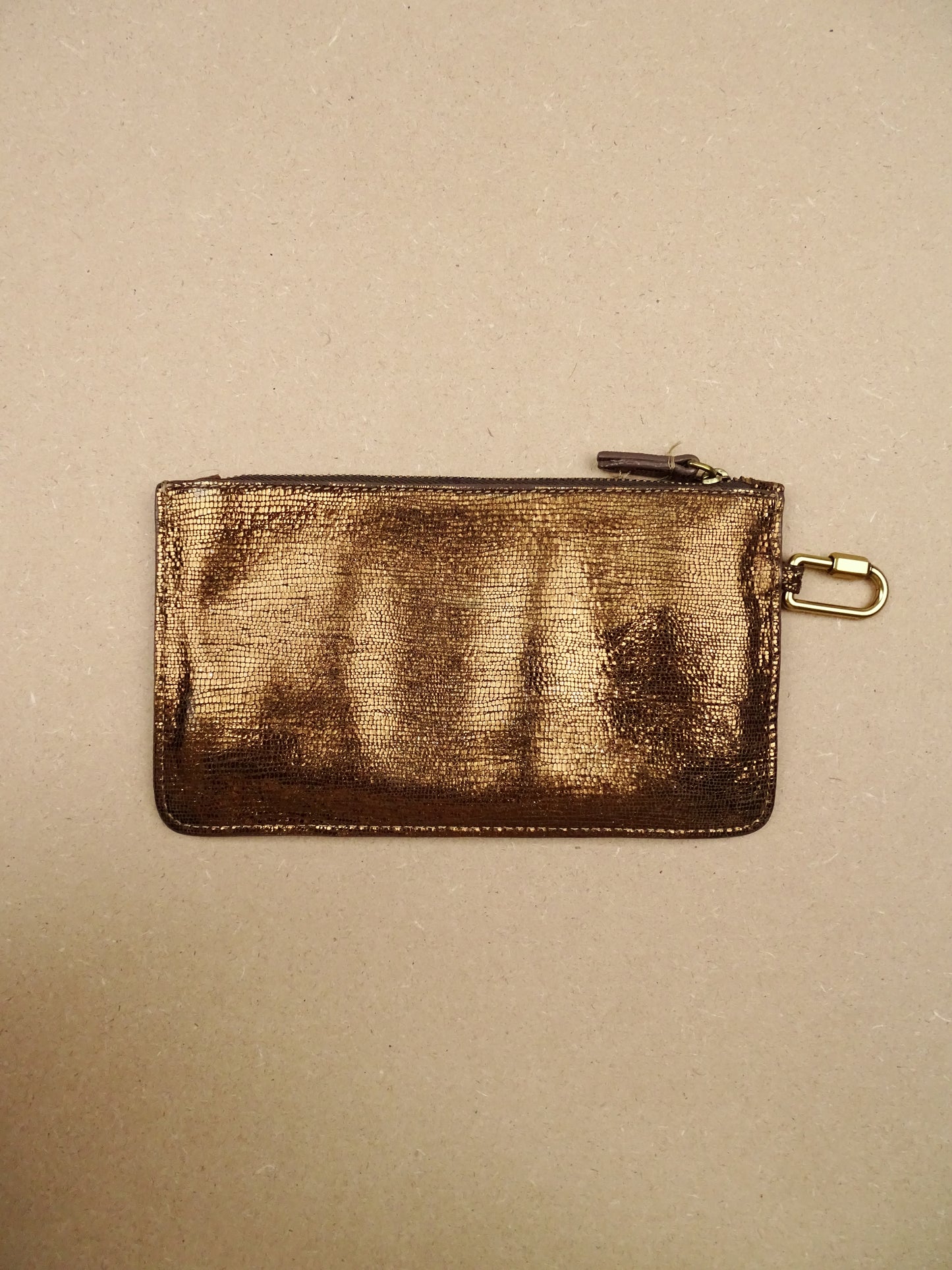 Jérôme Dreyfuss Pochette "Popoche Chèvre Lamé Champagne" Or S  Femme