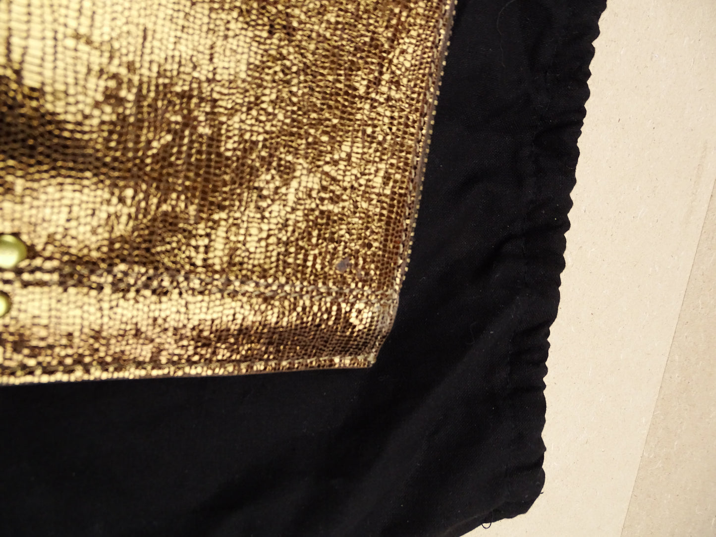 Jérôme Dreyfuss Pochette "Popoche Chèvre Lamé Champagne" Or S  Femme