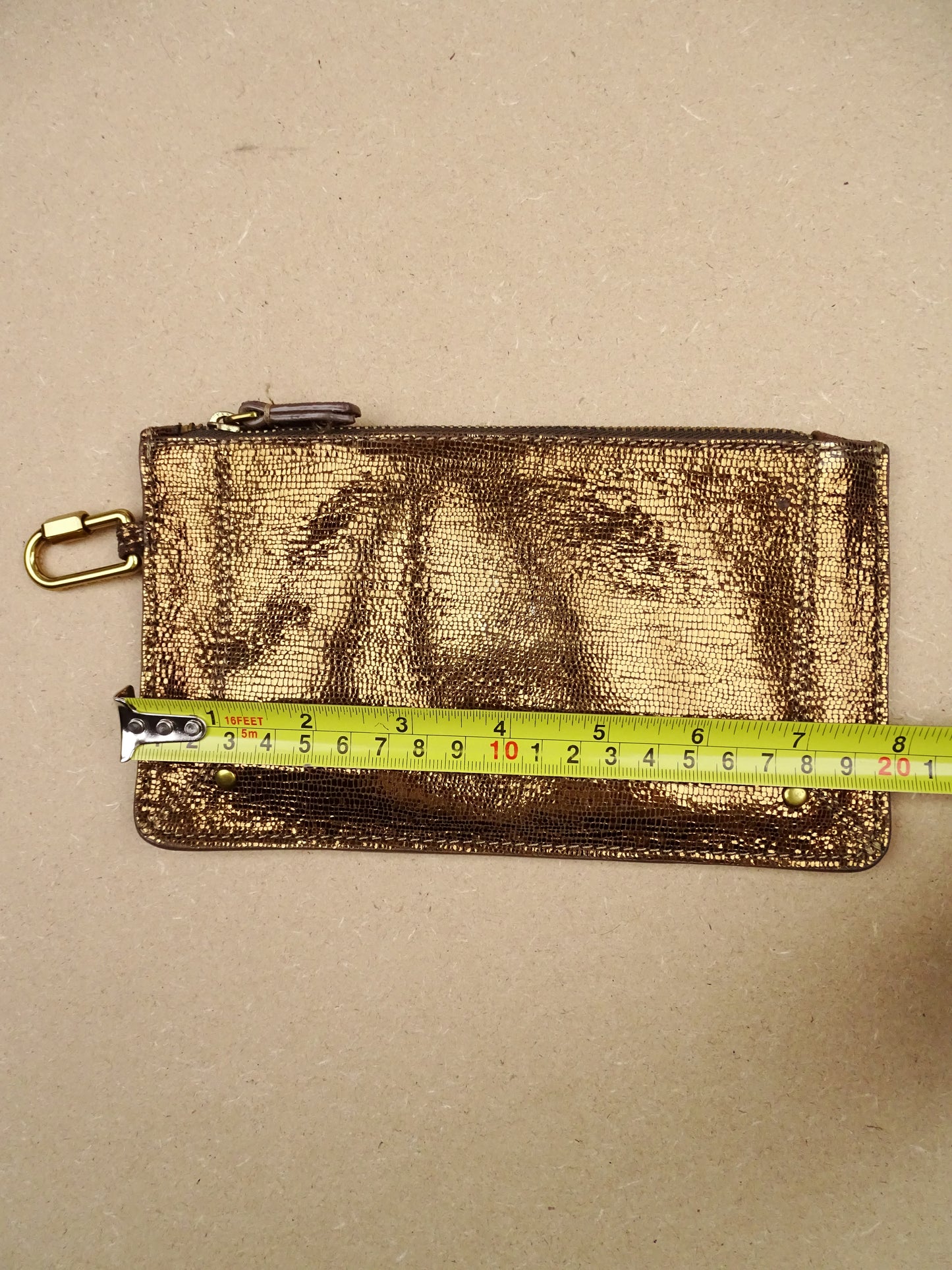 Jérôme Dreyfuss Pochette "Popoche Chèvre Lamé Champagne" Or S  Femme