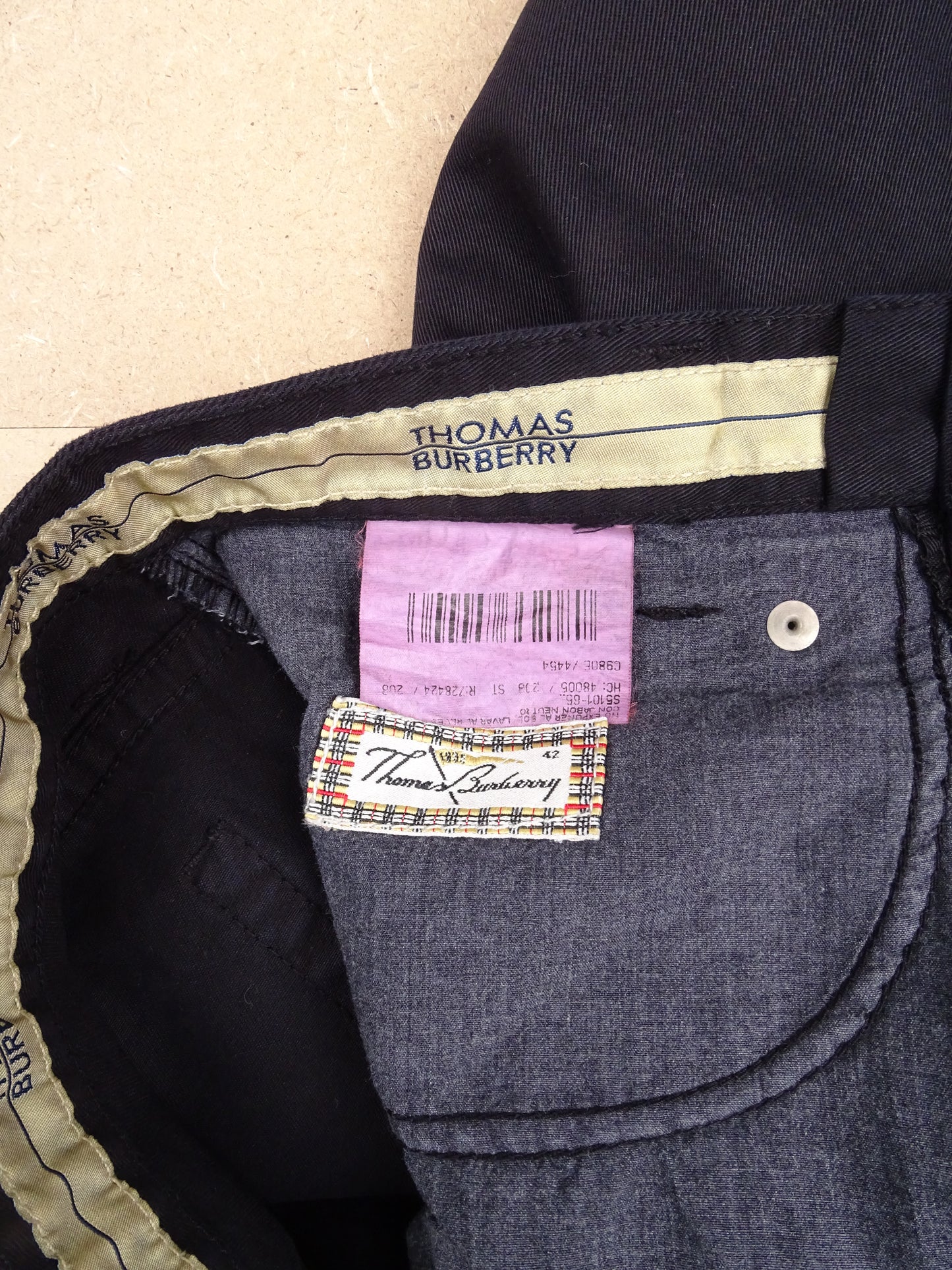 Pantalon Burberry Chino Bleu Marine 100% Coton 36 / XS / Homme