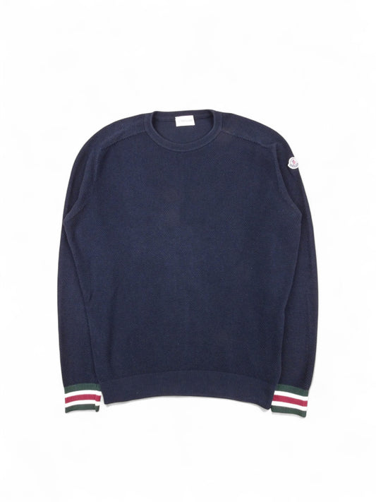 Bleu Marine Pull Moncler Maille Côtelée M Homme