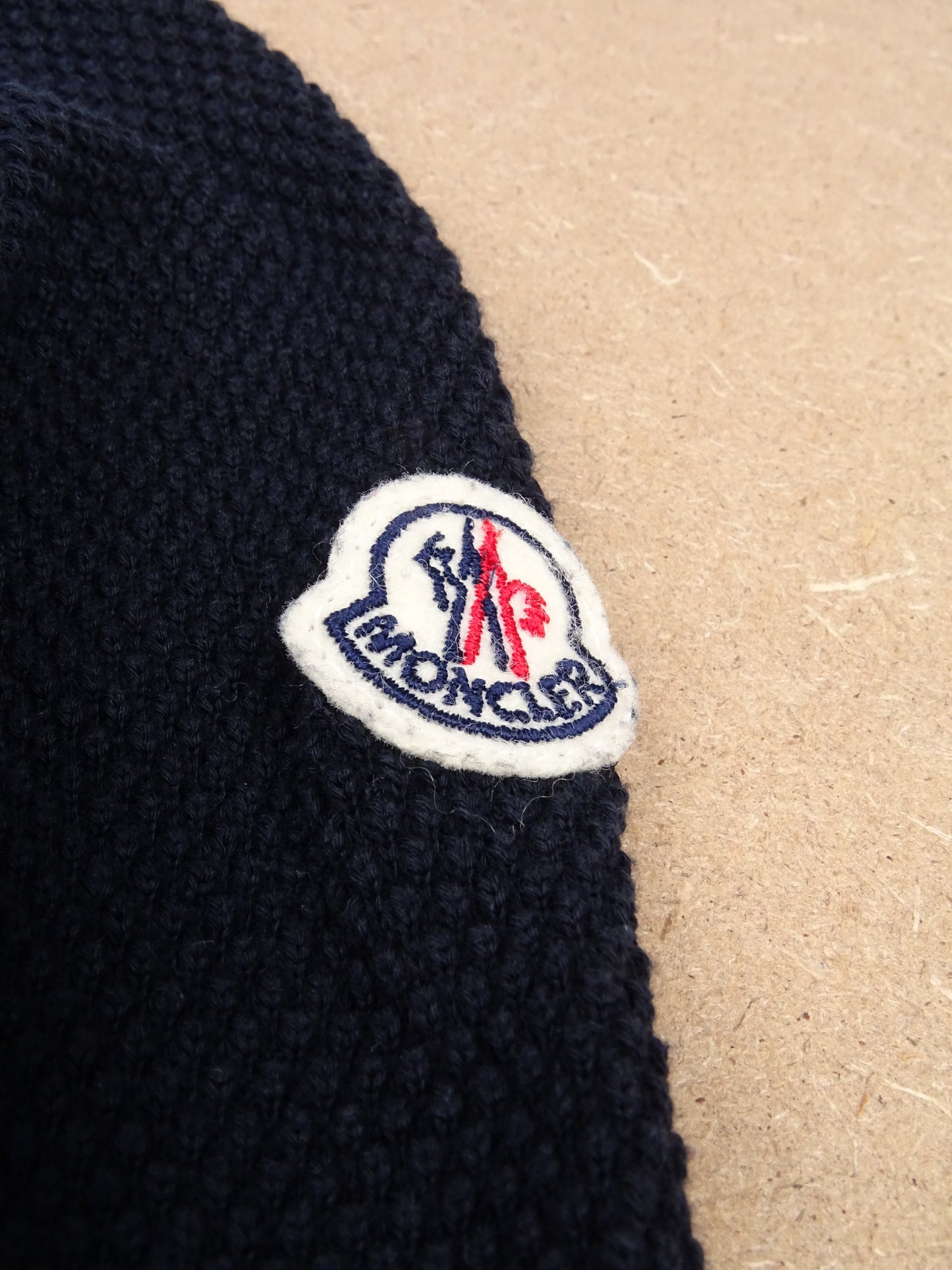 Bleu Marine Pull Moncler Maille Côtelée M Homme