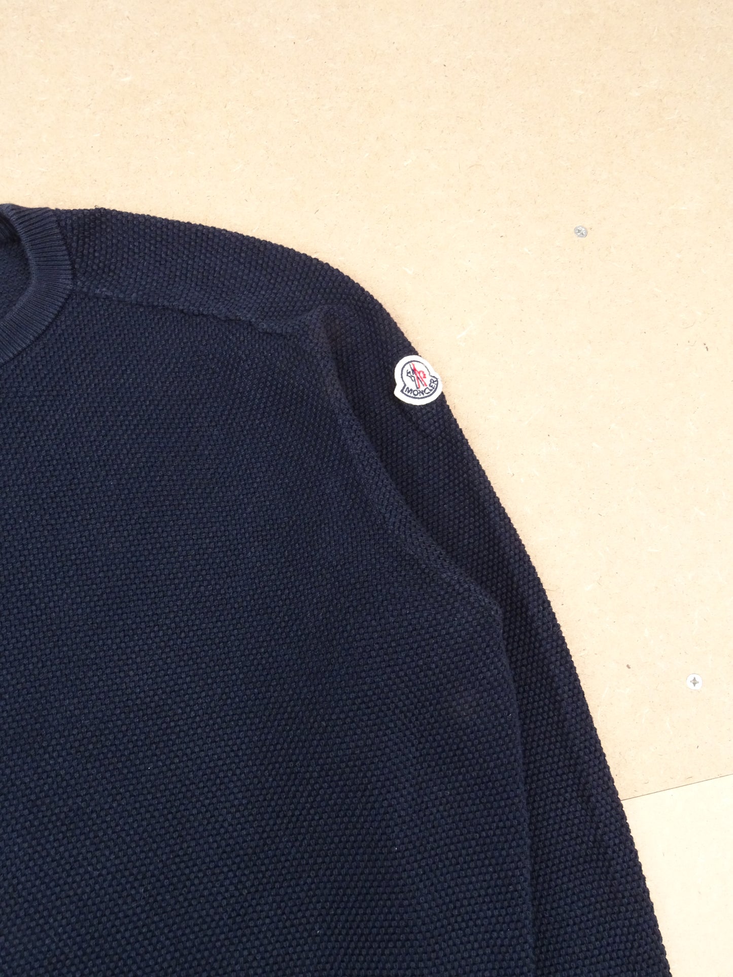 Bleu Marine Pull Moncler Maille Côtelée M Homme