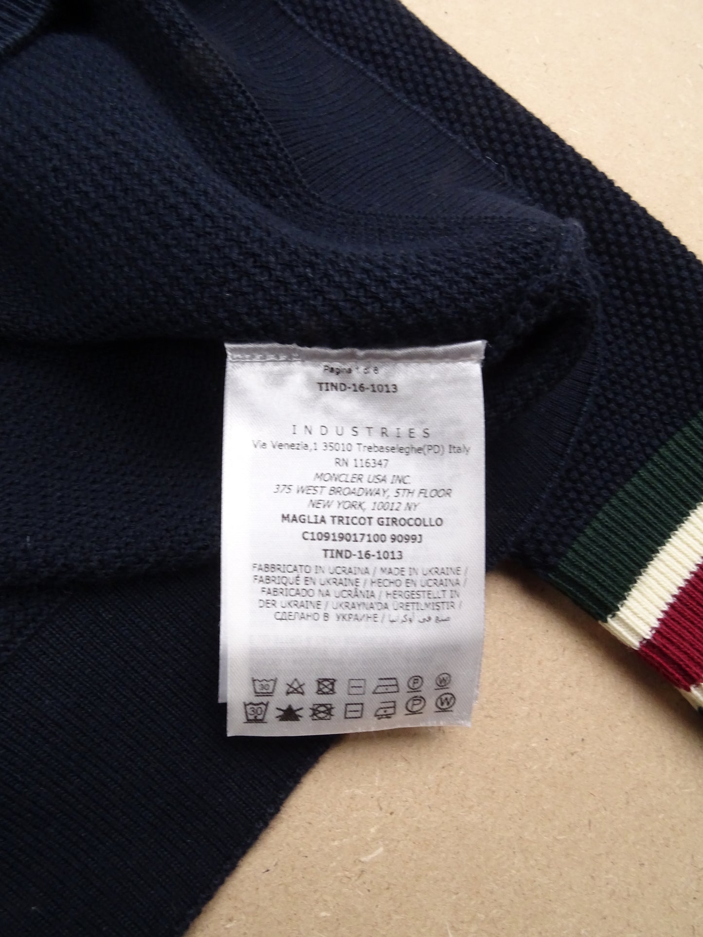 Bleu Marine Pull Moncler Maille Côtelée M Homme