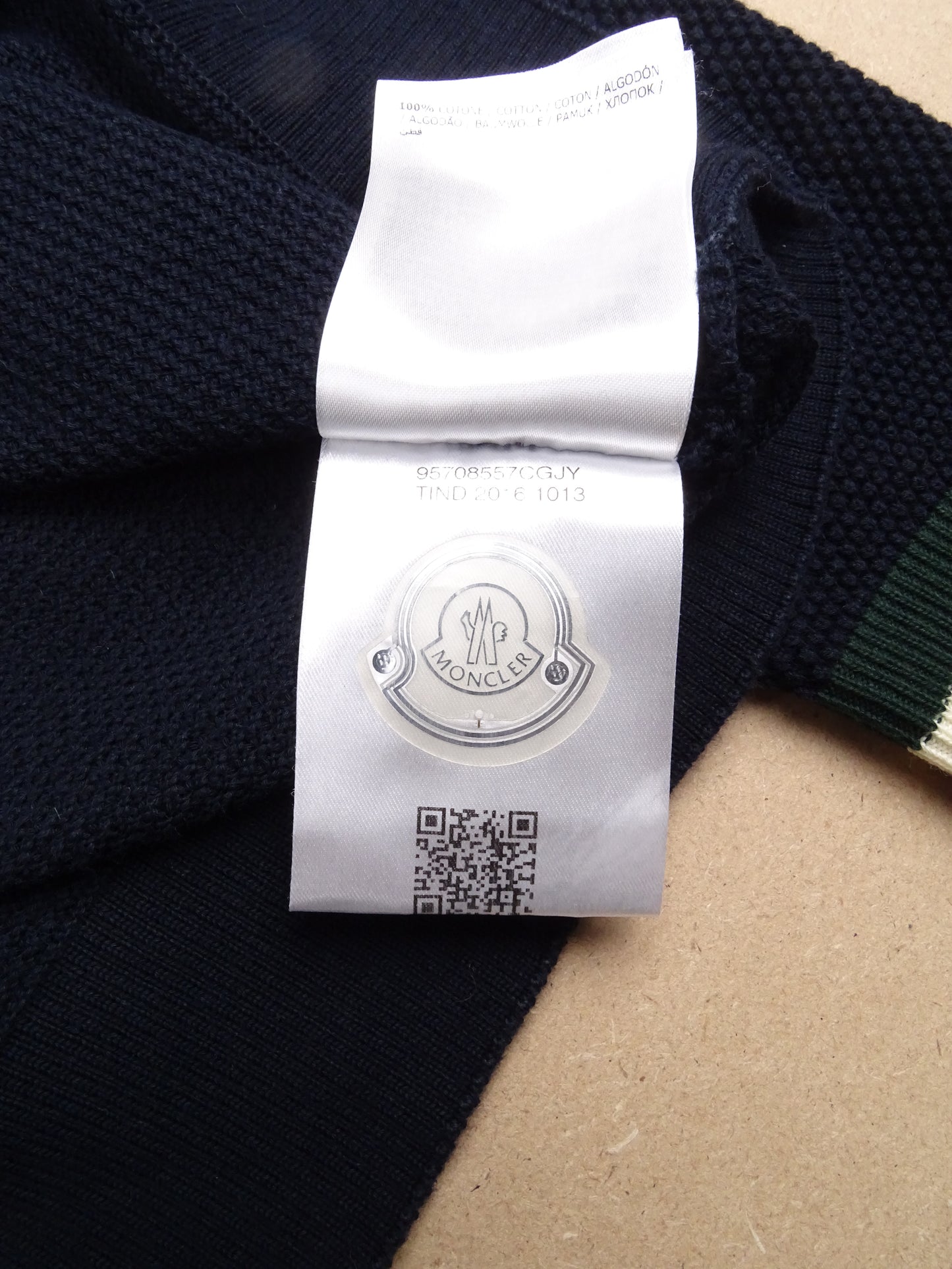 Bleu Marine Pull Moncler Maille Côtelée M Homme