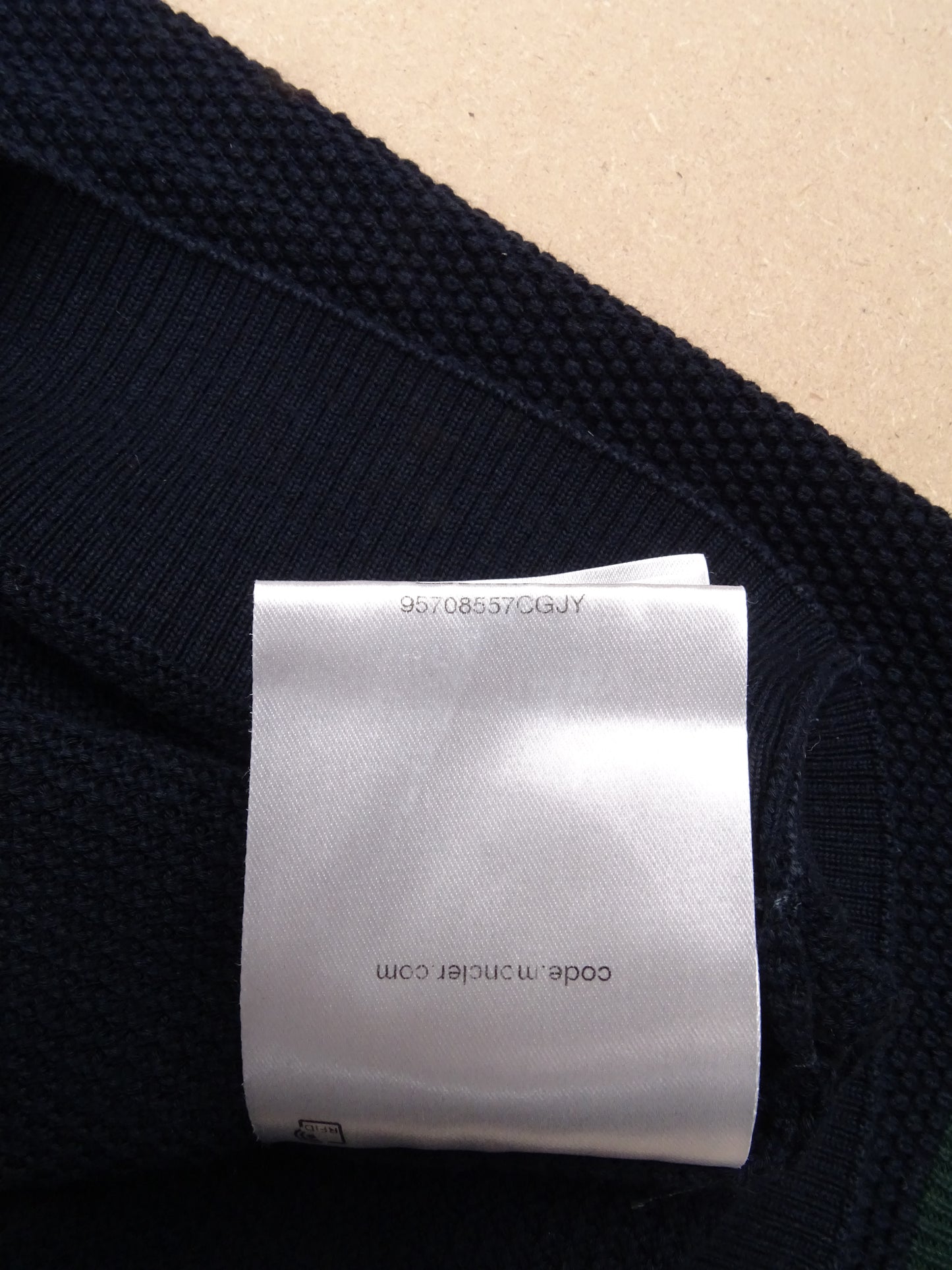 Bleu Marine Pull Moncler Maille Côtelée M Homme