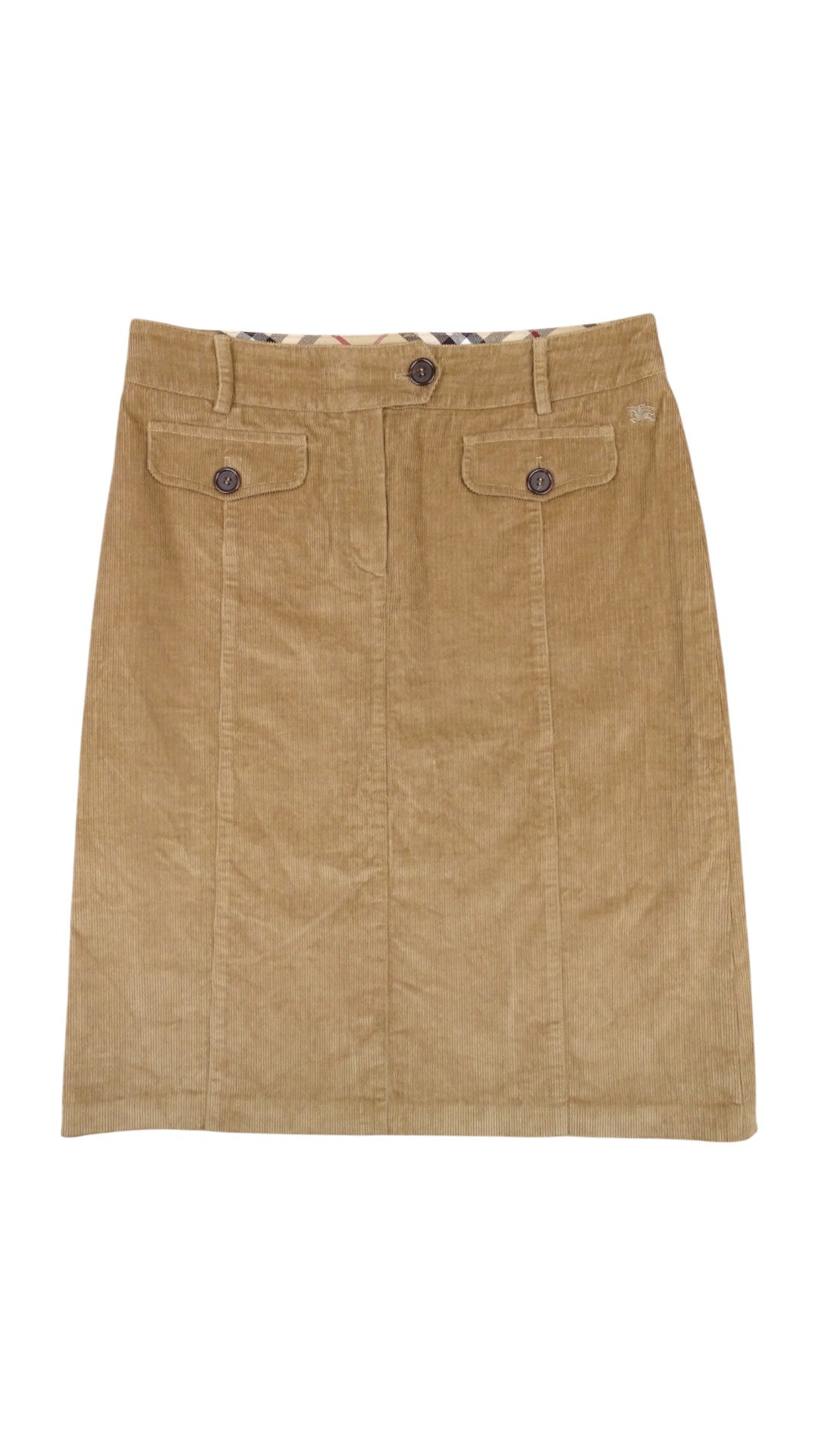 Jupe Burberry Velours En Dessous Mi-Longue Genoux Beige 42 / XL Femme Y2K