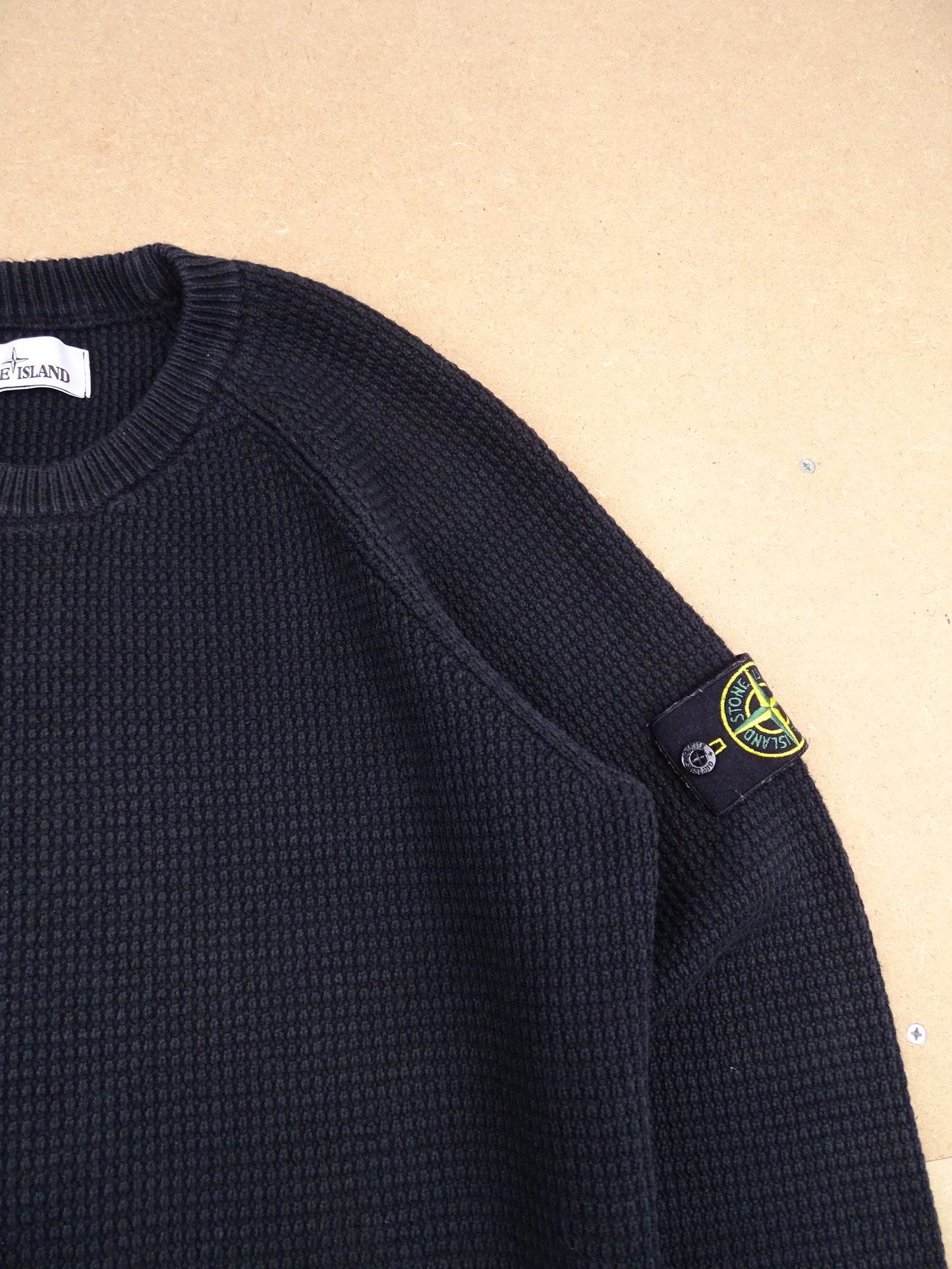 Pull Stone Island Noir L Homme 80% Coton