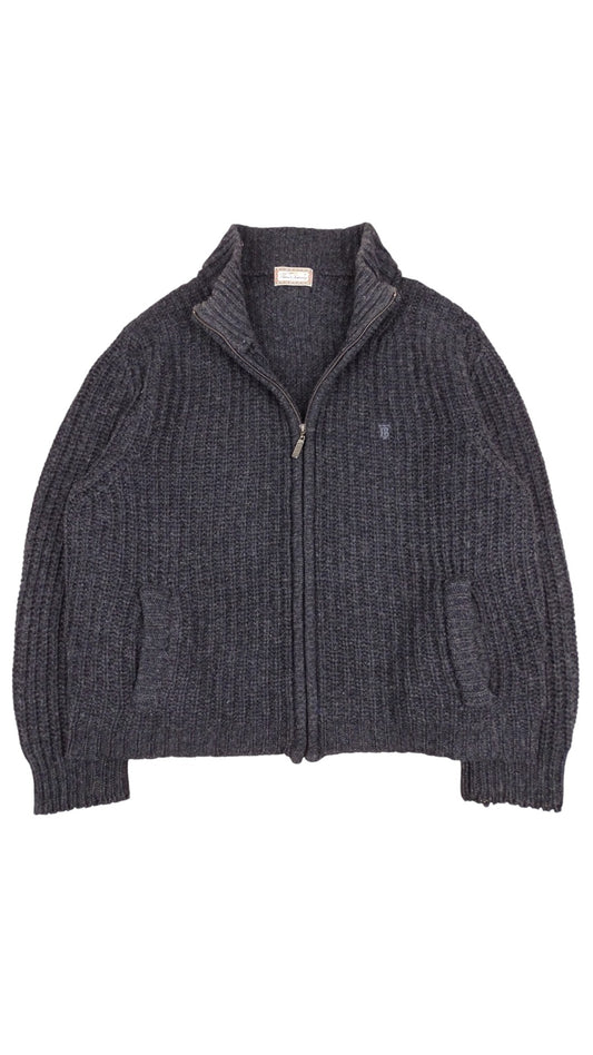 Veste Pull Zippé Burberry Grise Laine L / XL Homme
