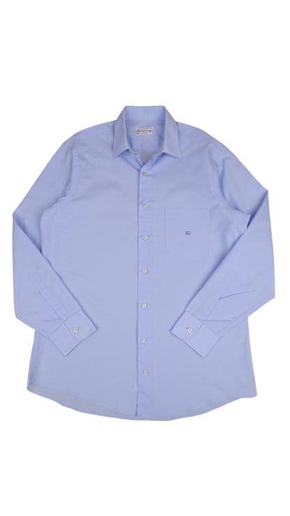 Chemise Burberry Bleue Logo Brodé L Homme