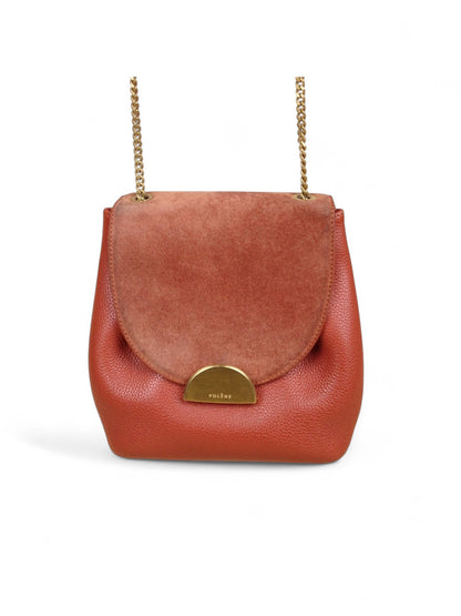Polène Sac "Numéro Un Mini" Bandoulière Terracotta Cuir Daim