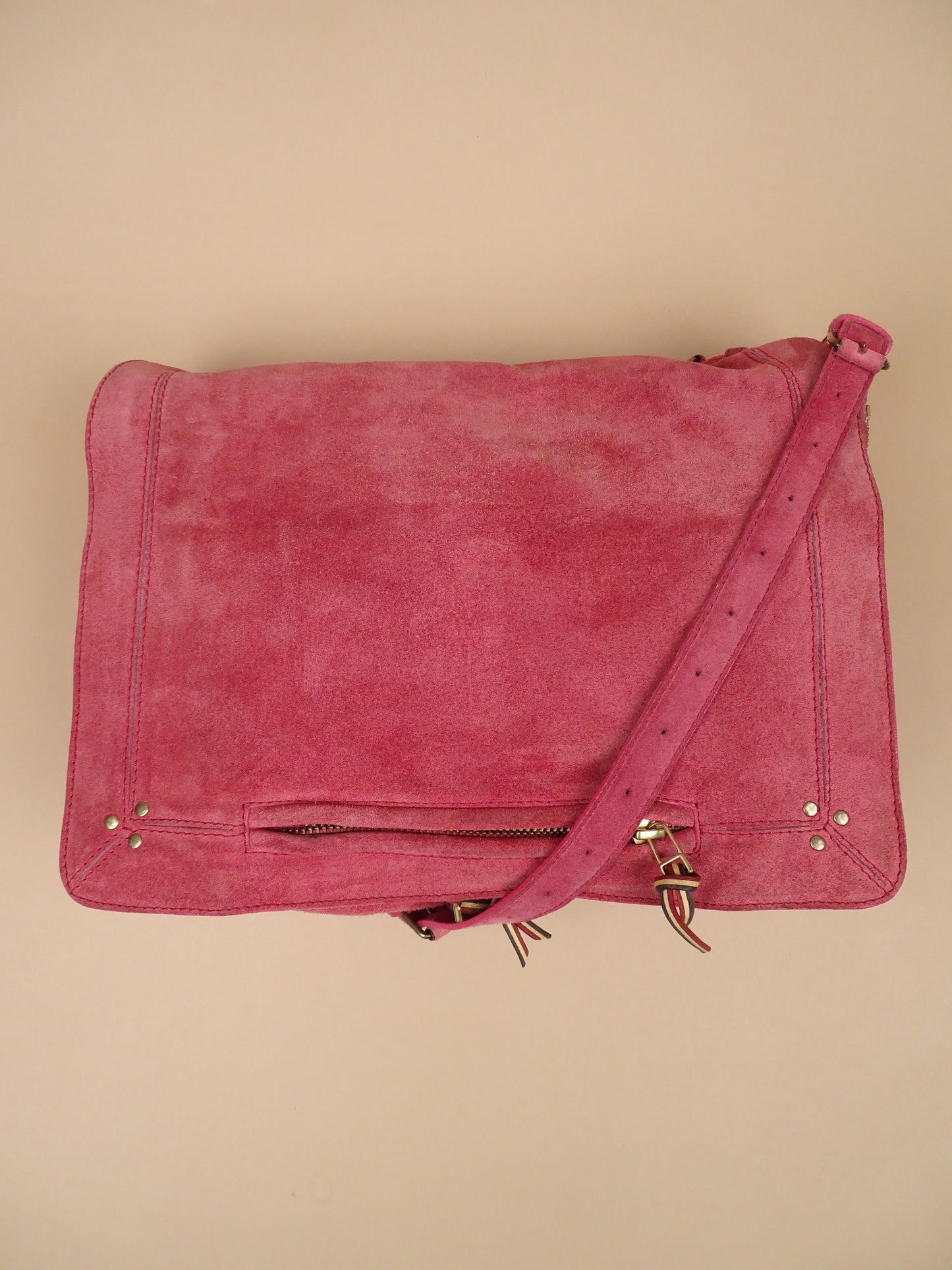 Sac Jérôme Dreyfuss "Albert" Rose Daim Femme Bandoulière