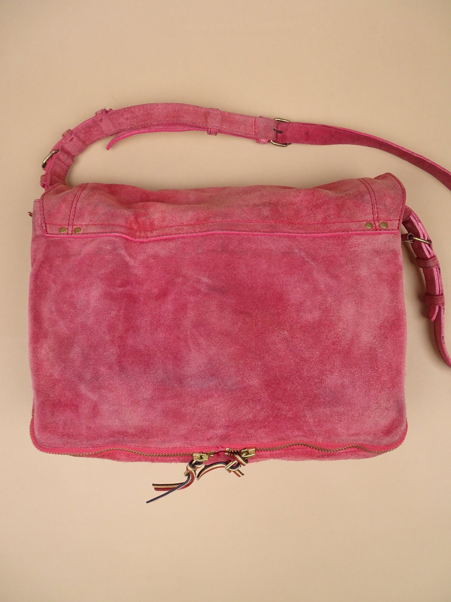 Sac Jérôme Dreyfuss "Albert" Rose Daim Femme Bandoulière