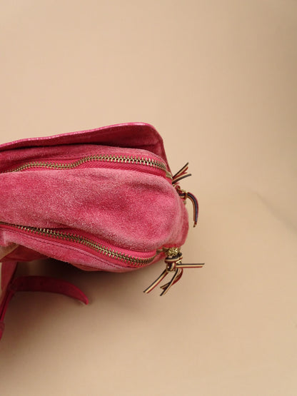 Sac Jérôme Dreyfuss "Albert" Rose Daim Femme Bandoulière