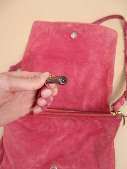 Sac Jérôme Dreyfuss "Albert" Rose Daim Femme Bandoulière