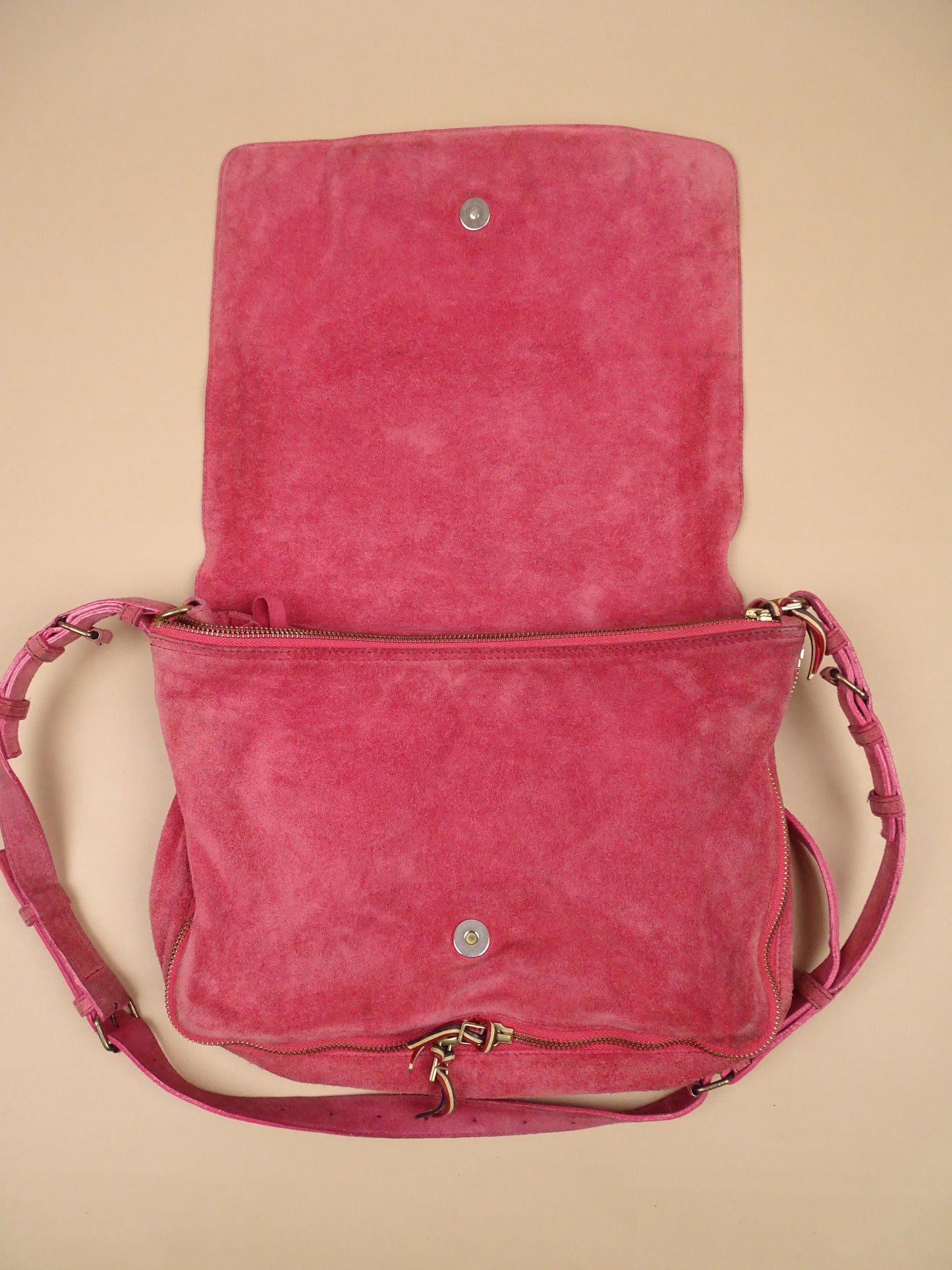 Sac Jérôme Dreyfuss "Albert" Rose Daim Femme Bandoulière