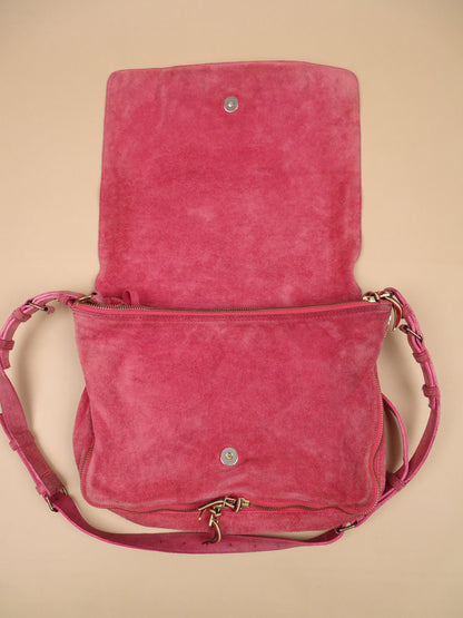 Sac Jérôme Dreyfuss "Albert" Rose Daim Femme Bandoulière