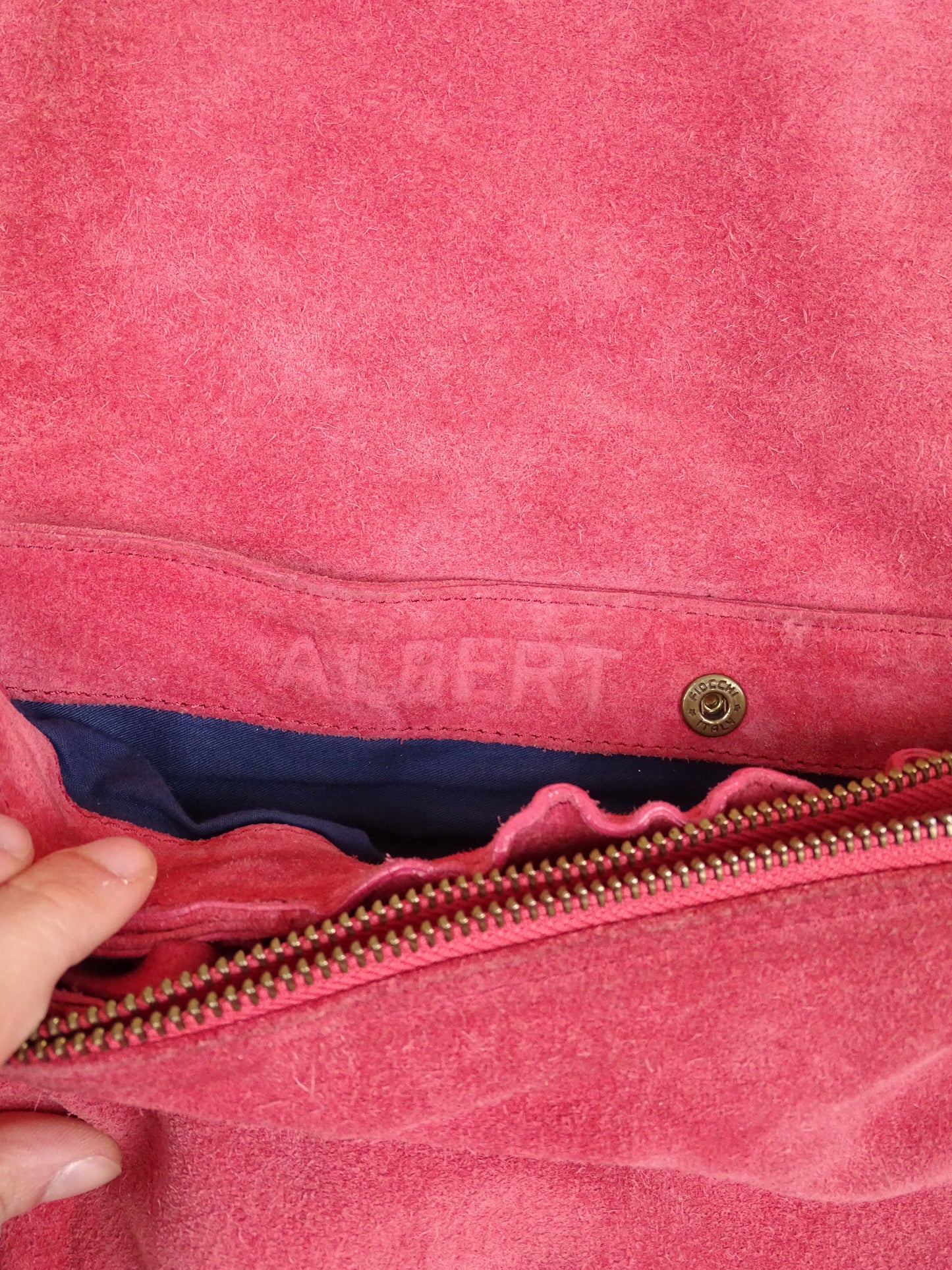 Sac Jérôme Dreyfuss "Albert" Rose Daim Femme Bandoulière