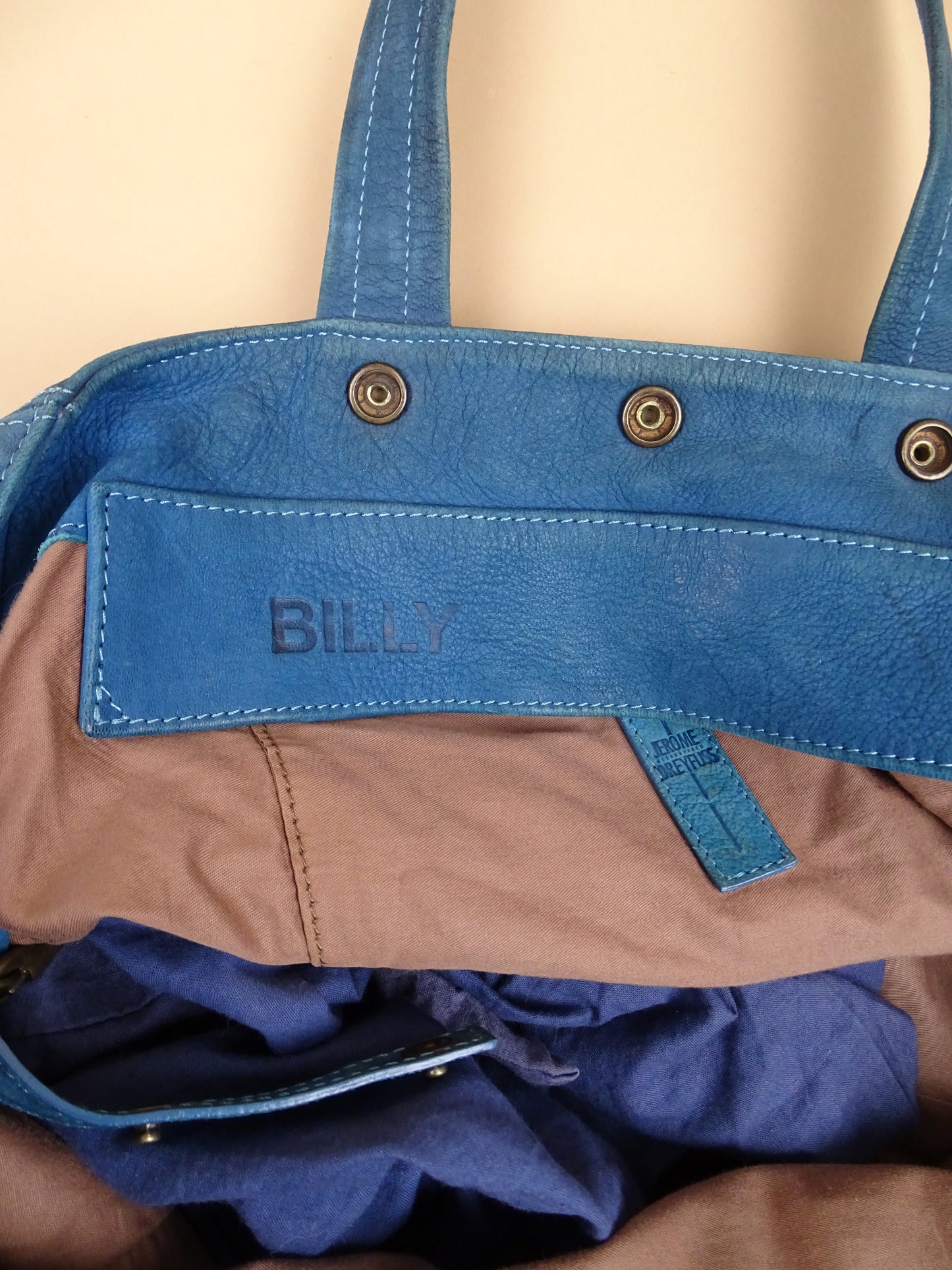 Sac Jérôme Dreyfuss "Billy" M Bleu Cuir Doux