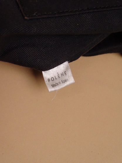 Sac Polène Numéro 1 Mini Noir Cuir Daim Bandoulière