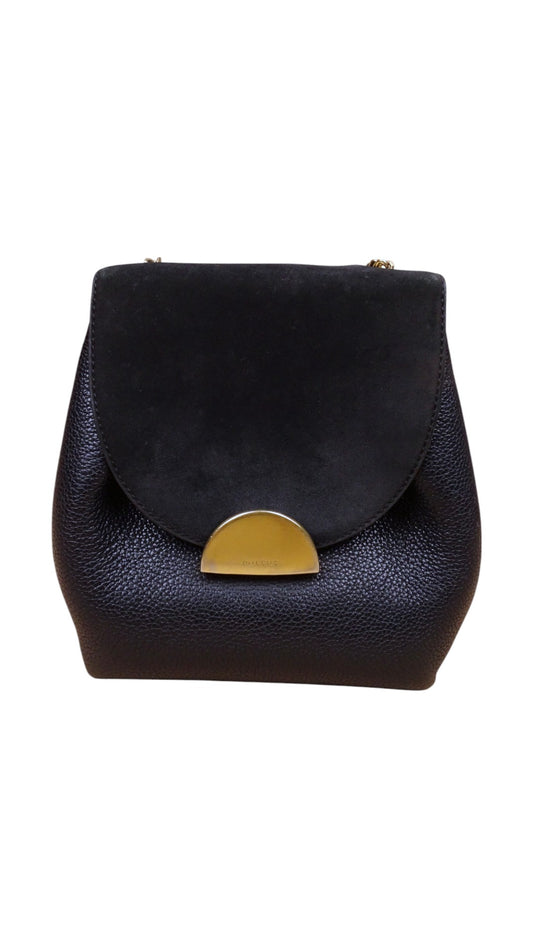 Sac Polène Numéro 1 Mini Noir Cuir Daim Bandoulière