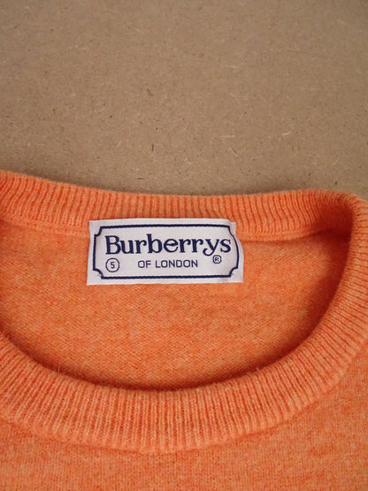Pull Burberry Orange Col Rond M Homme Laine