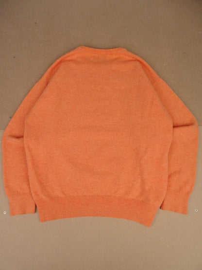 Pull Burberry Orange Col Rond M Homme Laine