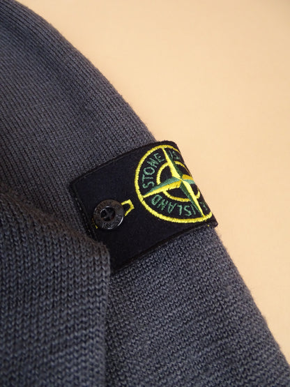 Stone Island Pull Laine Gris Poche M Homme